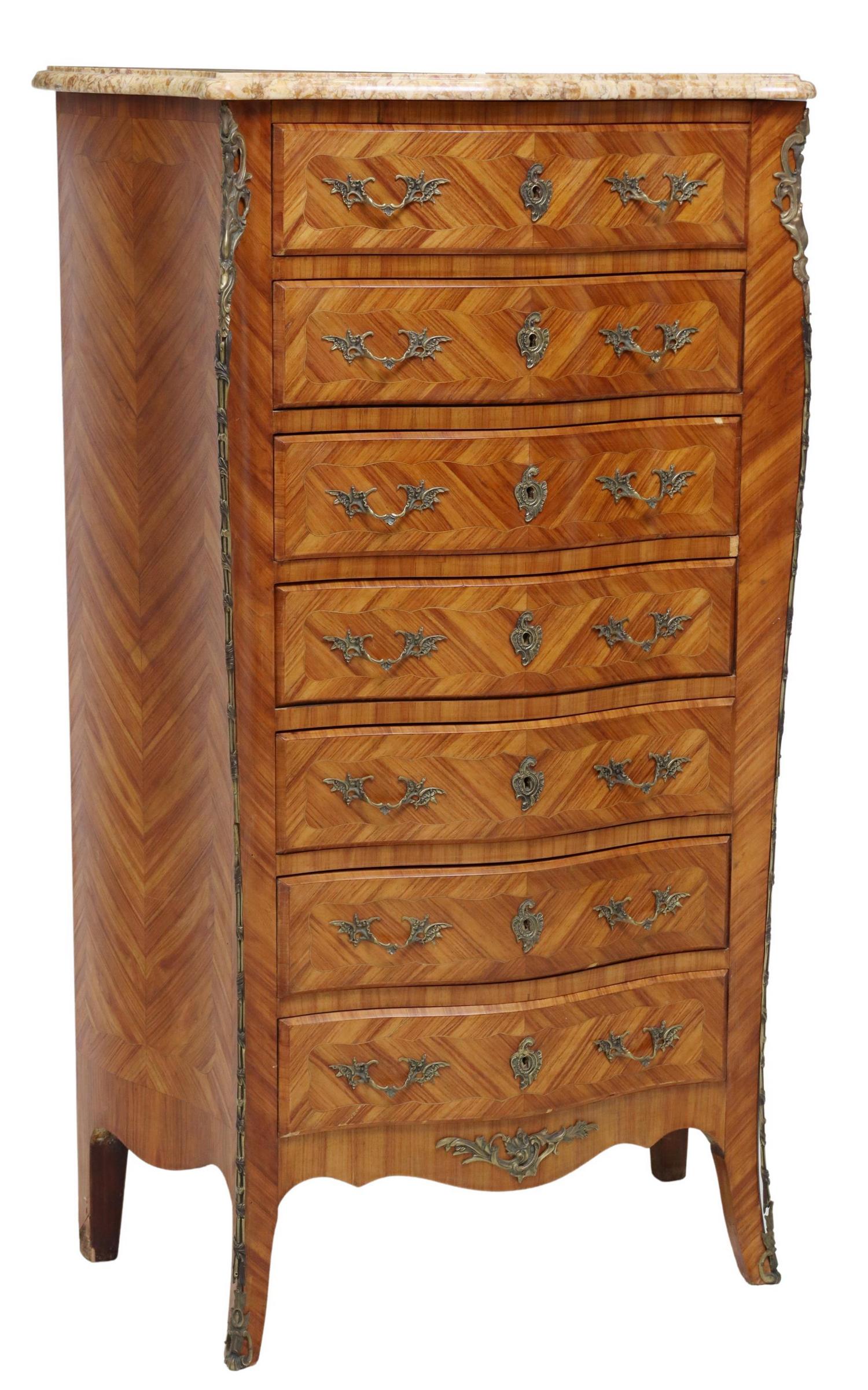 FRENCH LOUIS XVI STYLE MARBLE-TOP SEMAINIER (1 of 5)