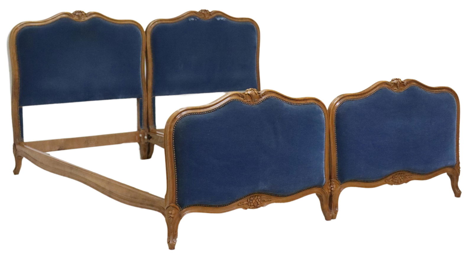 (2) FRENCH LOUIS XV STYLE UPHOLSTERED BEDS (1 of 3)
