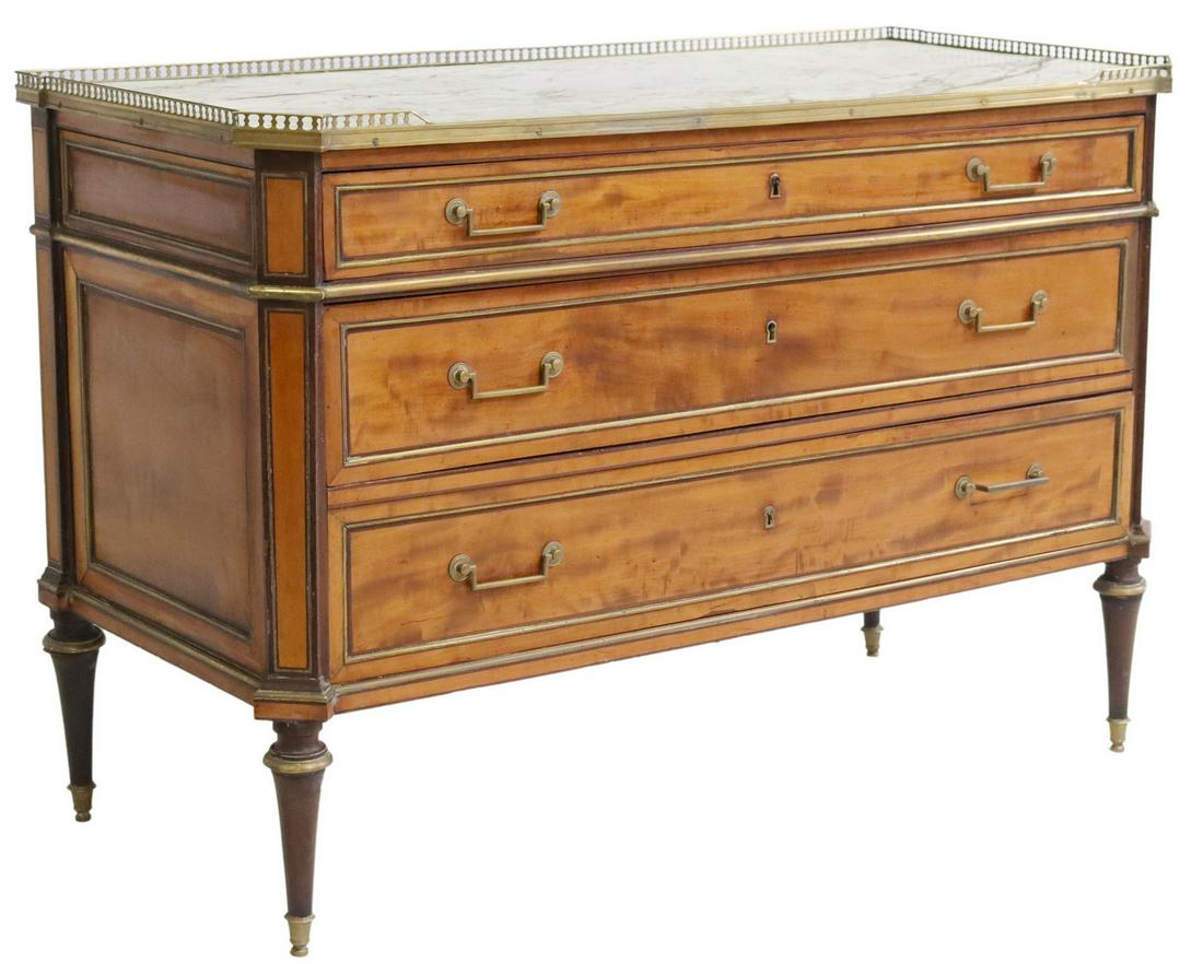 EXCEPTIONAL LOUIS XVI STYLE MARBLE-TOP COMMODE (1 of 5)