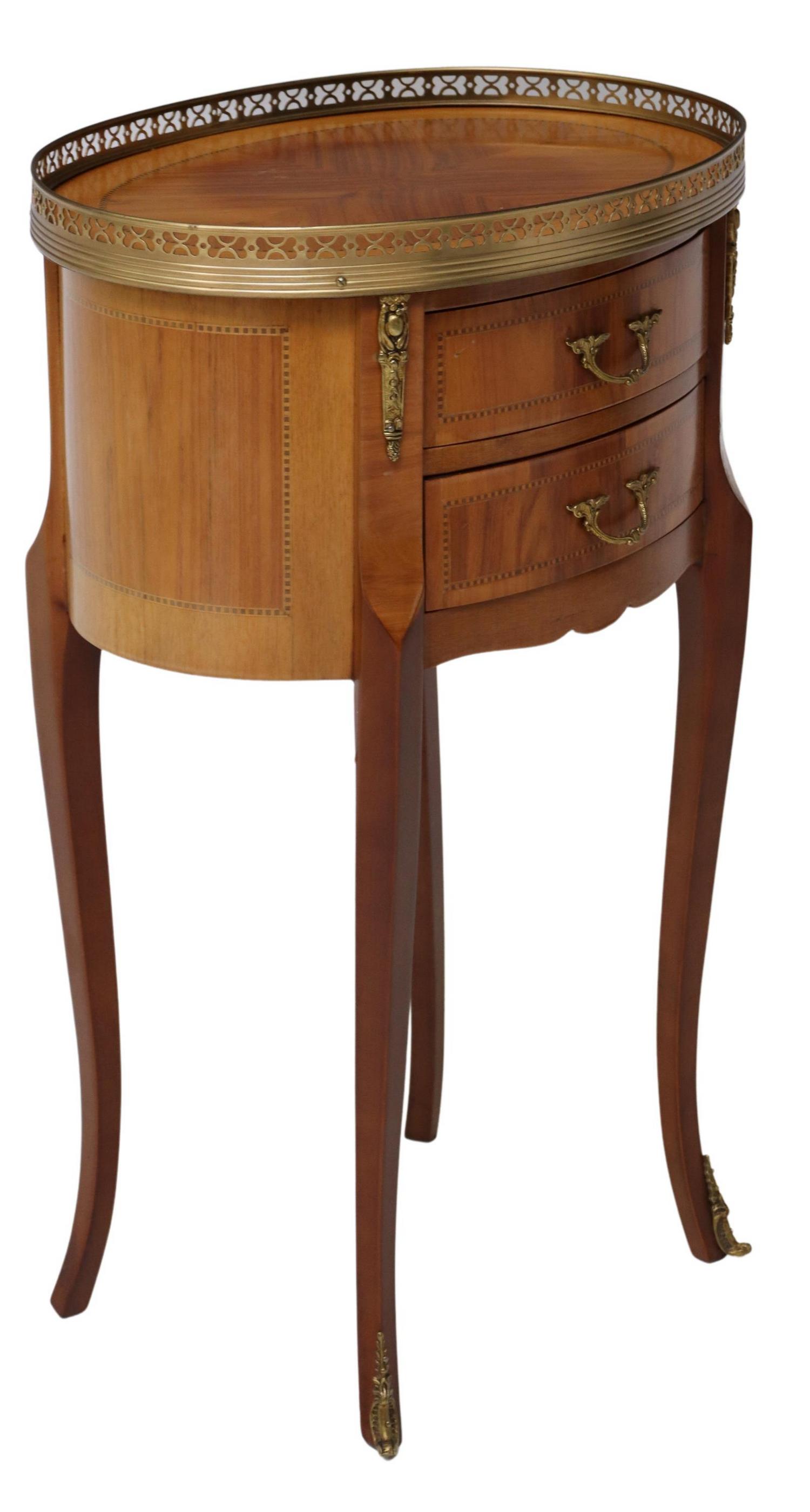 FRENCH LOUIS XV STYLE INLAID FRUITWOOD NIGHTSTAND (1 of 5)