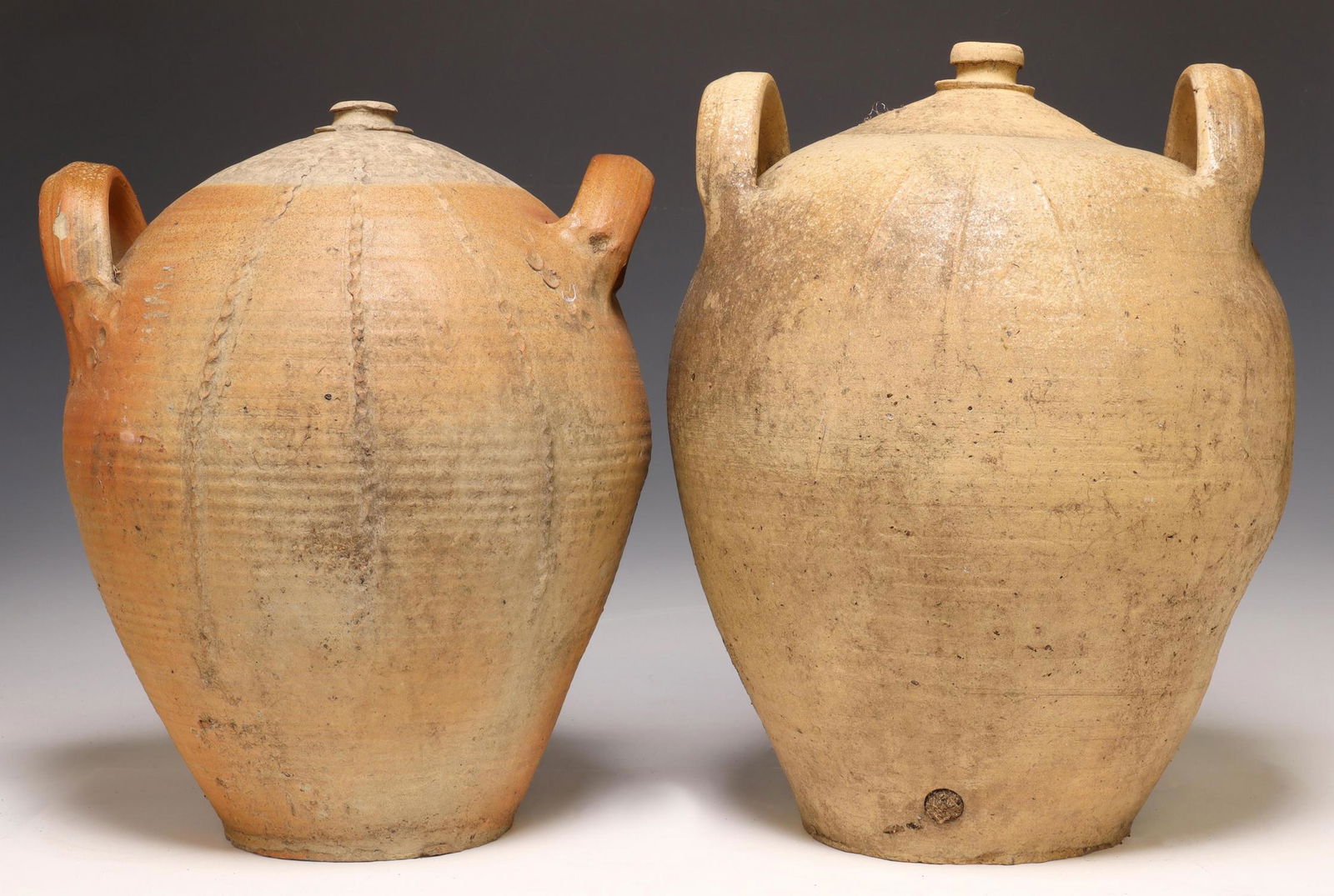 (2) FRENCH PROVINCIAL EARTHENWARE OIL JUGS (1 of 3)