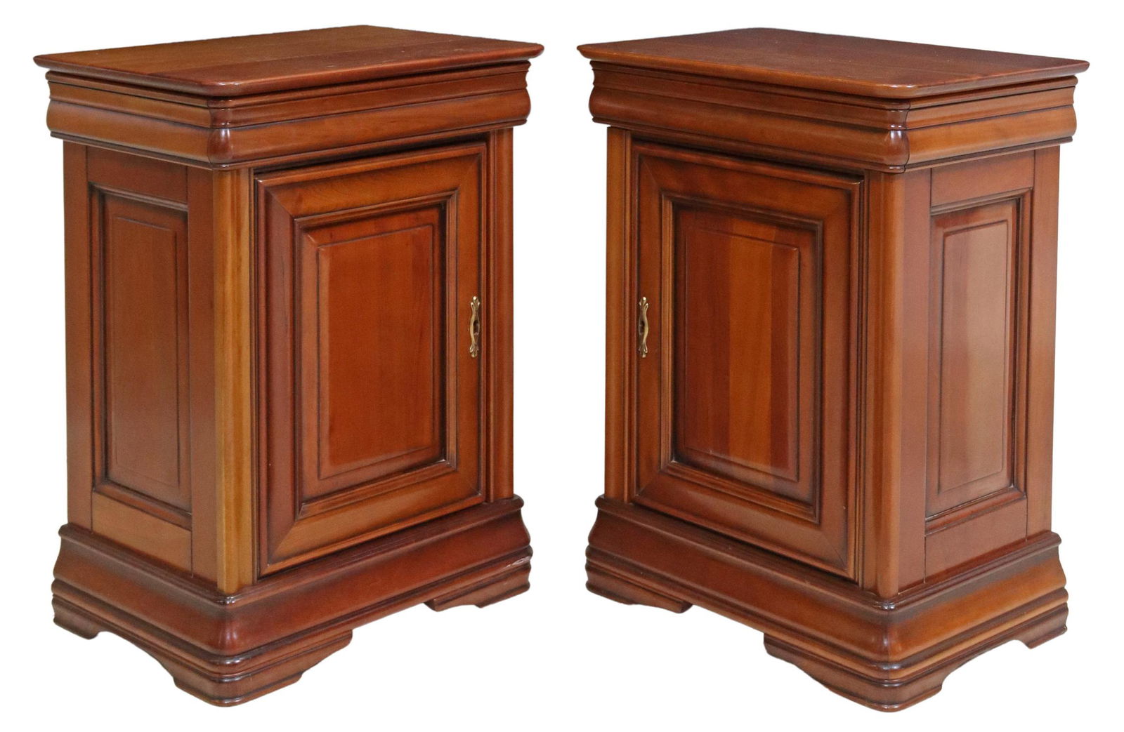 (2) LOUIS PHILIPPE STYLE FRUITWOOD NIGHTSTANDS (1 of 6)
