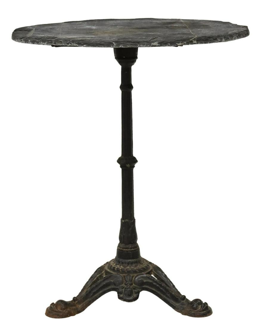 FRENCH SLATE TOP & IRON BISTRO TABLE (1 of 3)