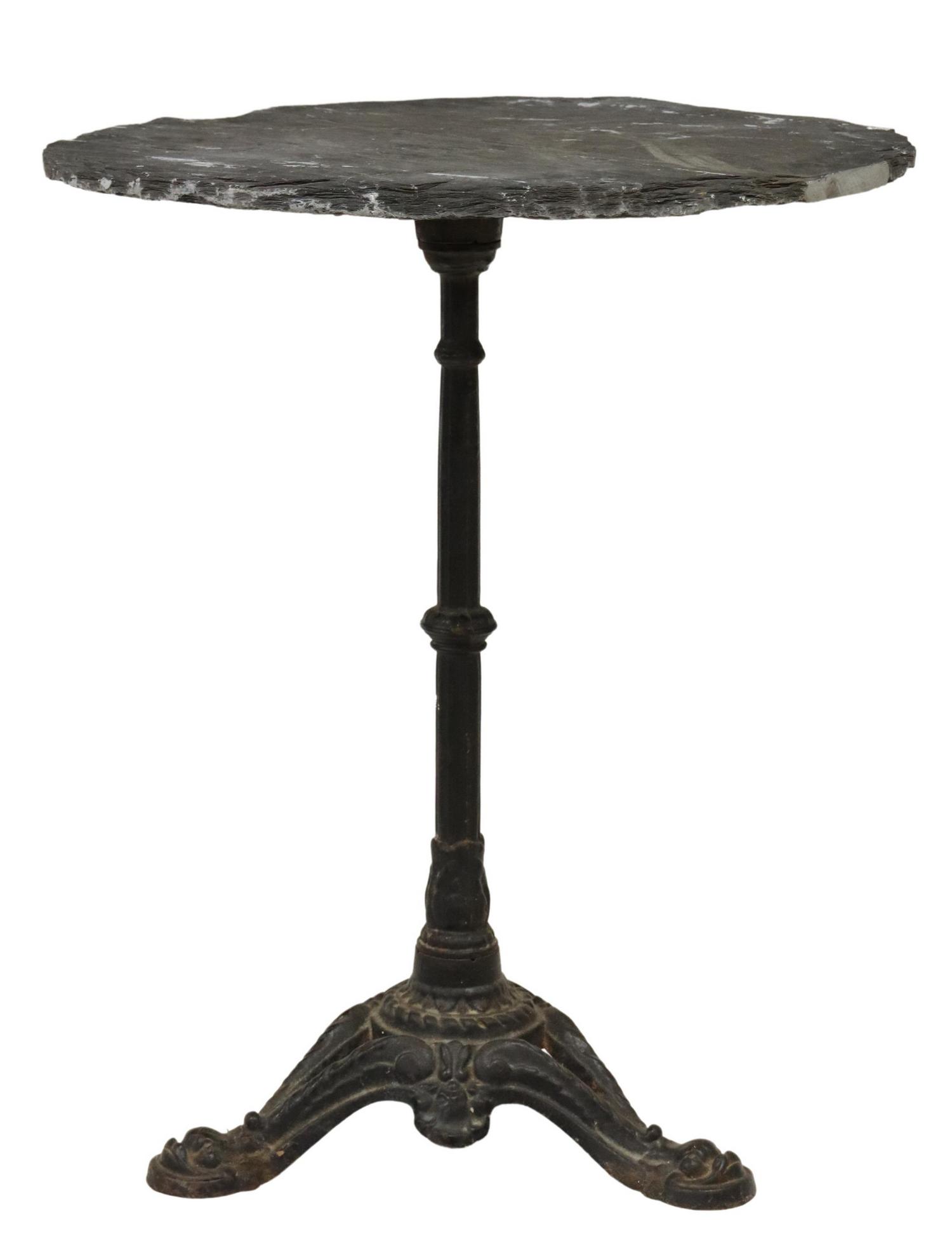 FRENCH SLATE TOP & IRON BISTRO TABLE (1 of 3)
