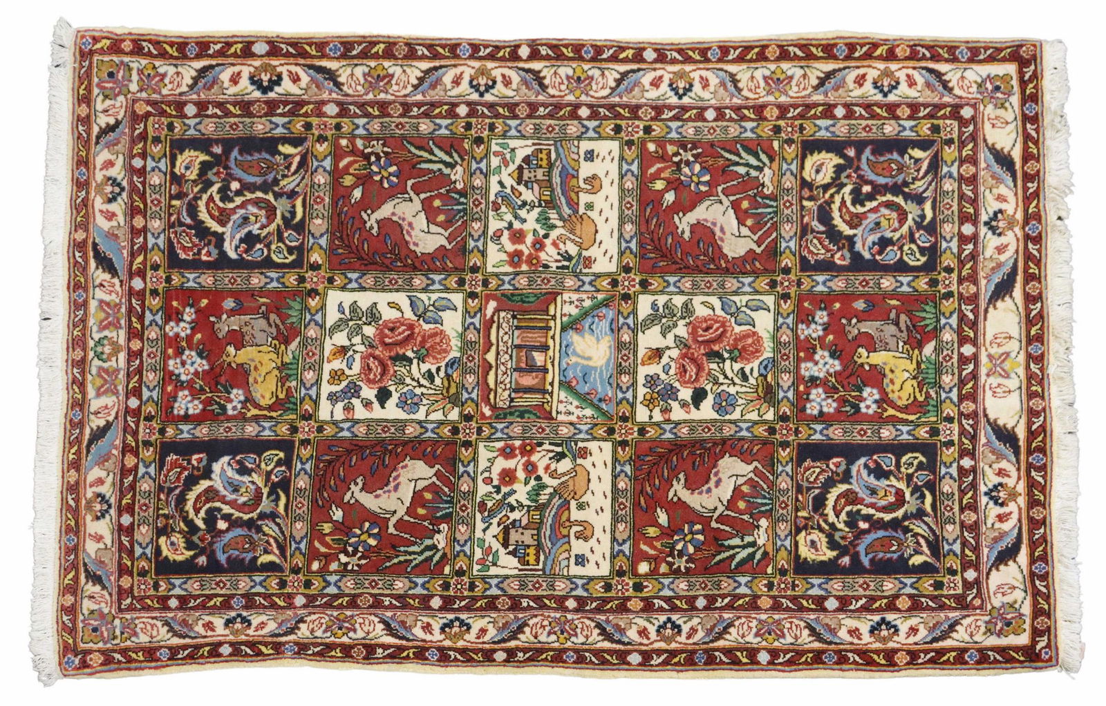 HAND-TIED PERSIAN BAKHTIARI WOOL RUG, 5'2" X 3'6" (1 of 3)