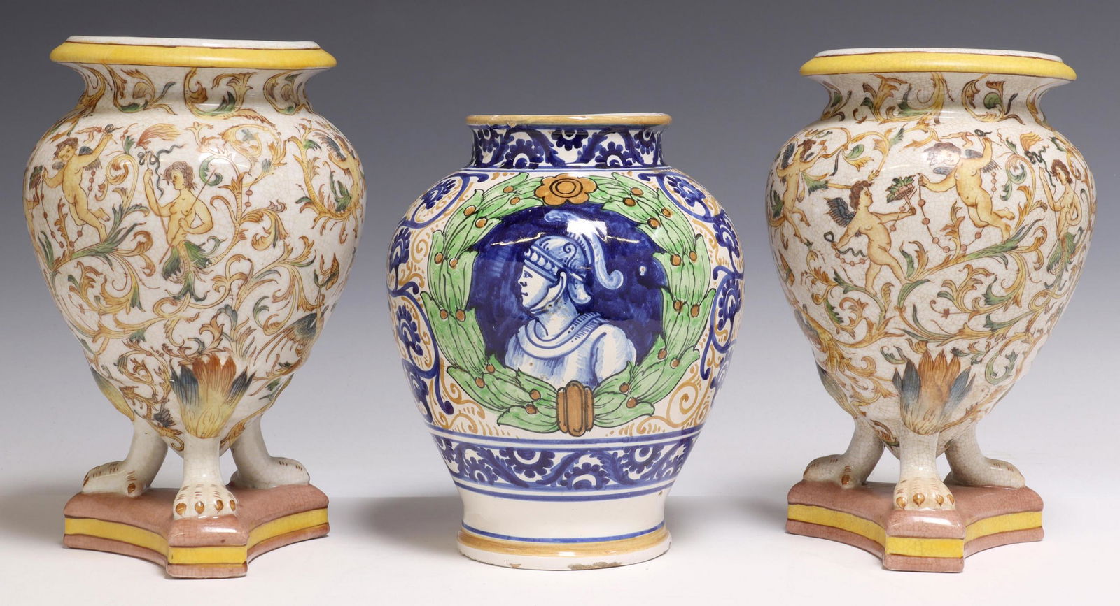 (3) CHINESE & ITALIAN GLAZED EARTHENWARE URNS (1 of 4)