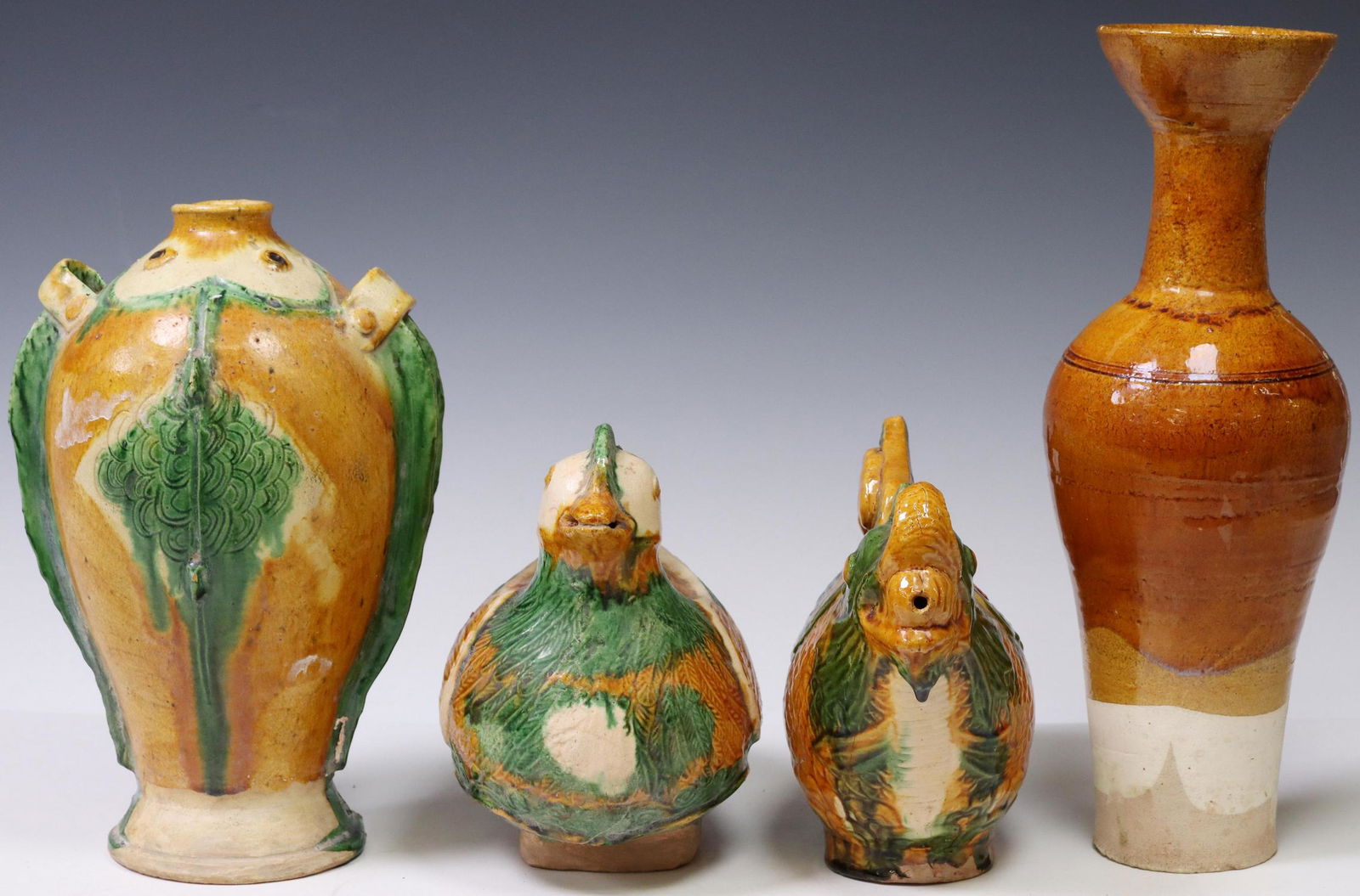 (4) CHINESE SANCAI GLAZED CERAMIC VESSELS (1 of 6)