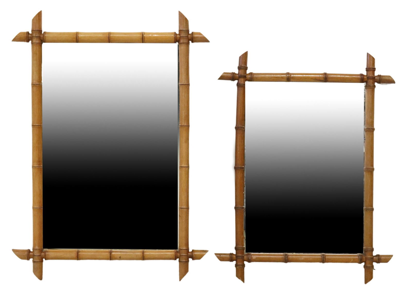 (2) FRENCH TURNED FAUX BAMBOO MIRRORS (1 of 3)