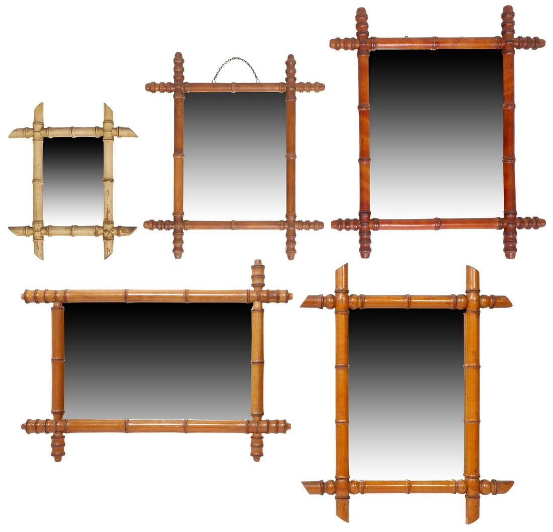 (5) FRENCH TURNED FAUX BAMBOO MIRRORS (1 of 3)