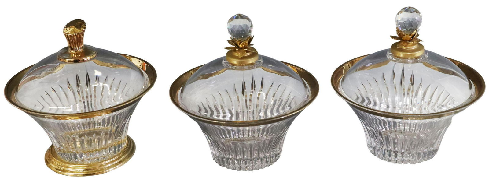 (3) FRENCH MOLDED CRYSTAL LIDDED BONBONIERES (1 of 2)