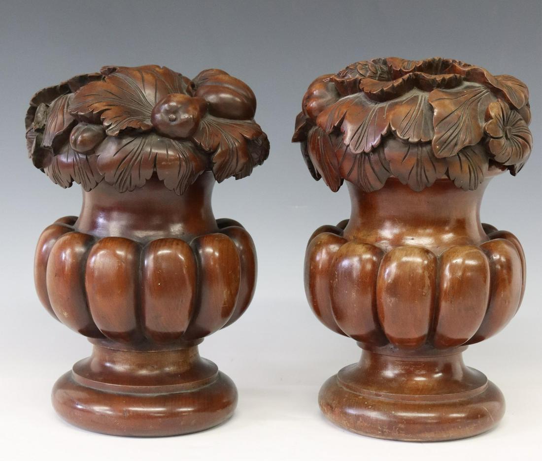 (2) ARCHITECTURAL MAHOGANY NEWEL POST FINIALS (1 of 4)