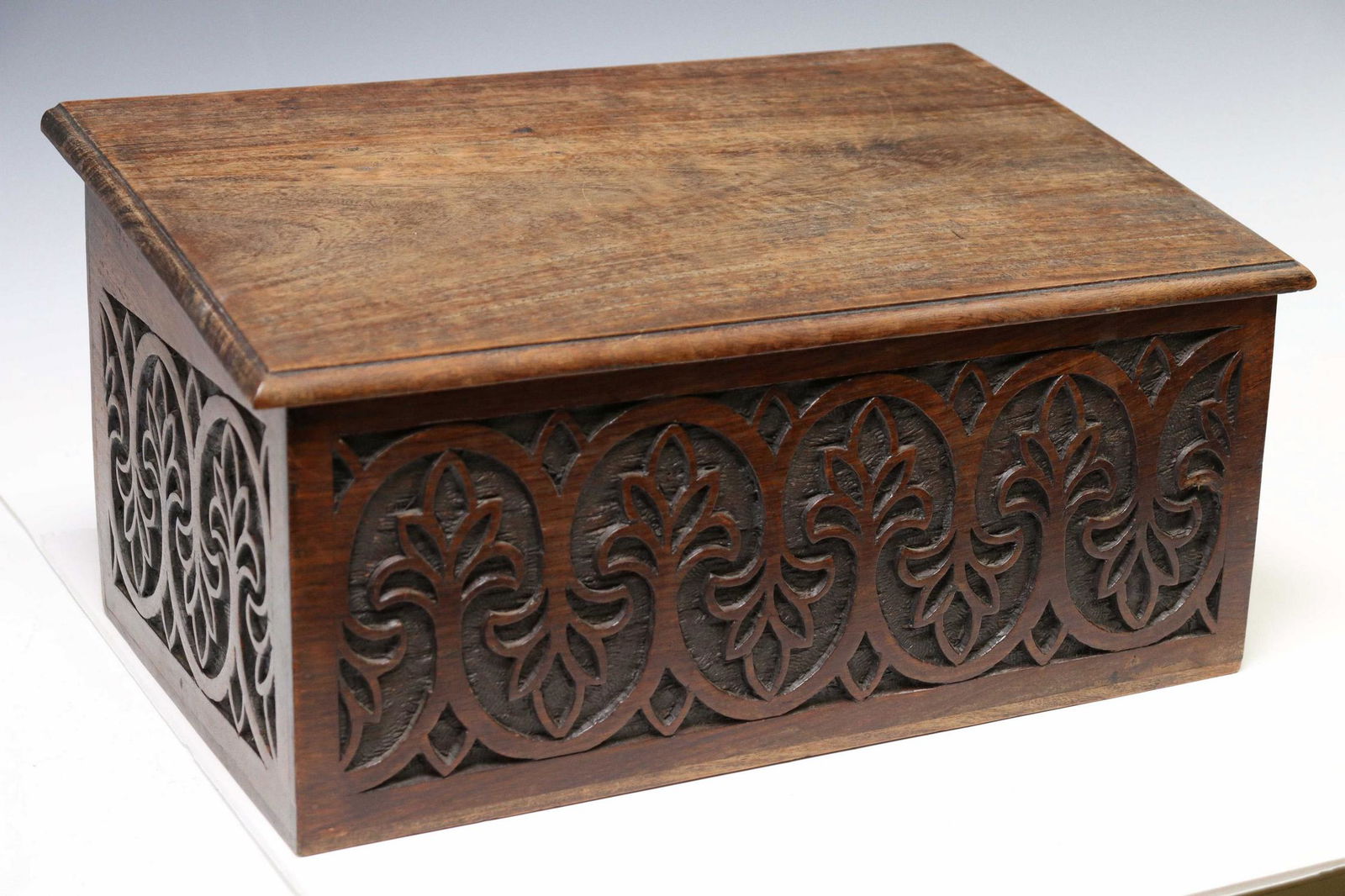 ENGLISH CARVED SLANT-TOP BIBLE BOX (1 of 4)
