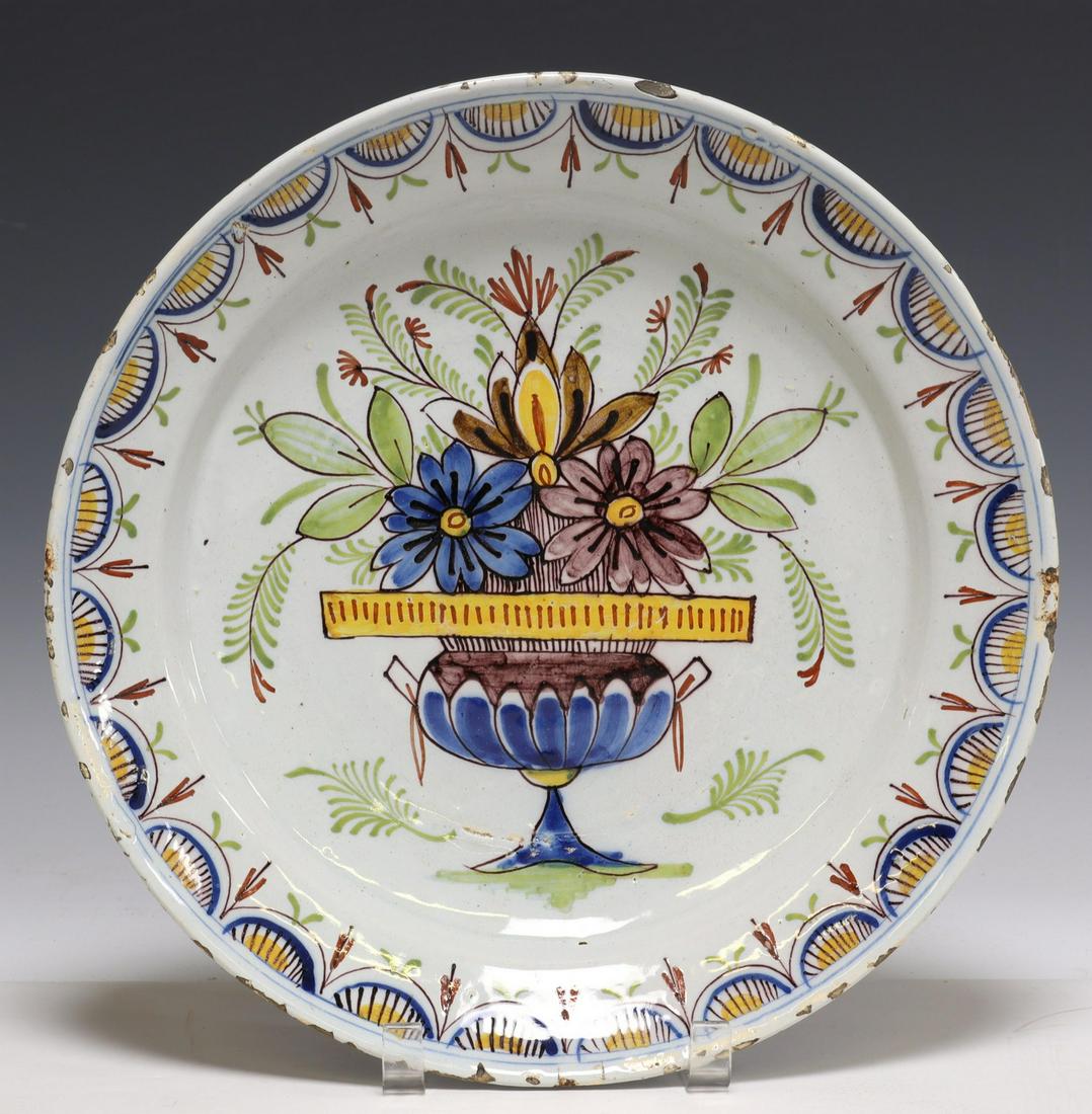 DELFT POLYCHROME FLORAL URN CHARGER (1 of 2)