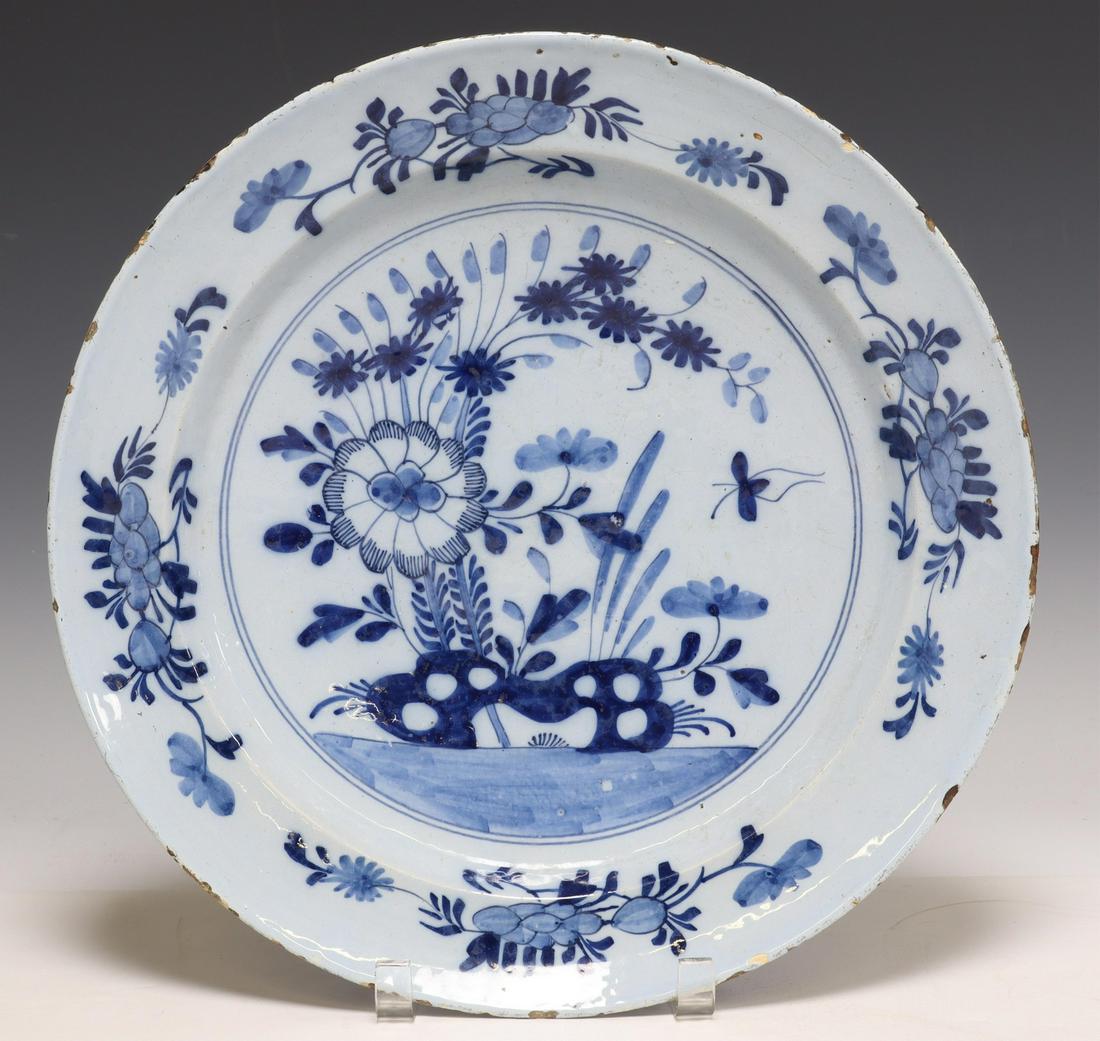 DELFT CHINOISERIE BLUE & WHITE CHARGER (1 of 2)