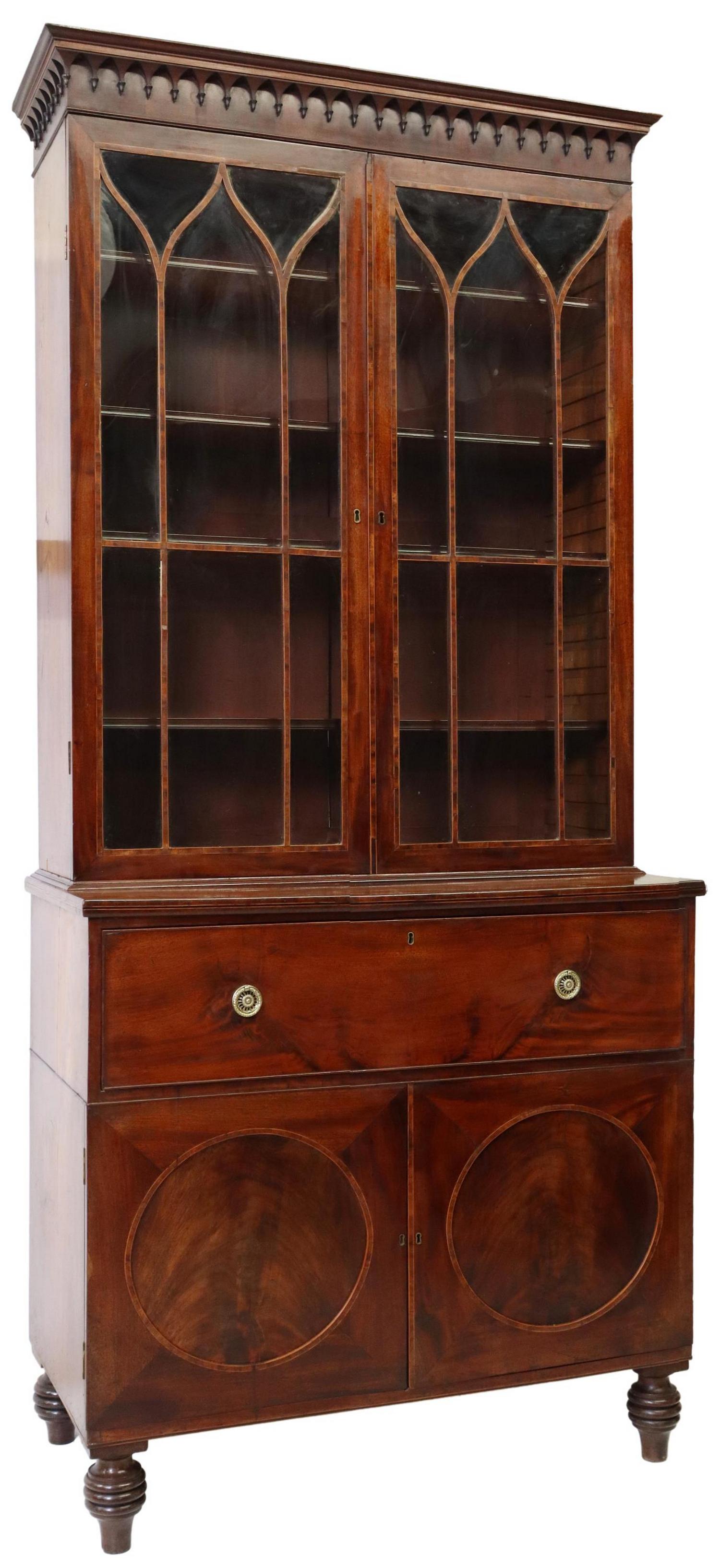 ENGLISH GEORGE III MAHOGANY SECRETARY BOOKCASE (1 of 5)