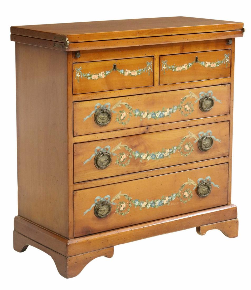 ADAM STYLE PAINTED SECRETARY WRITING CABINET (1 of 7)