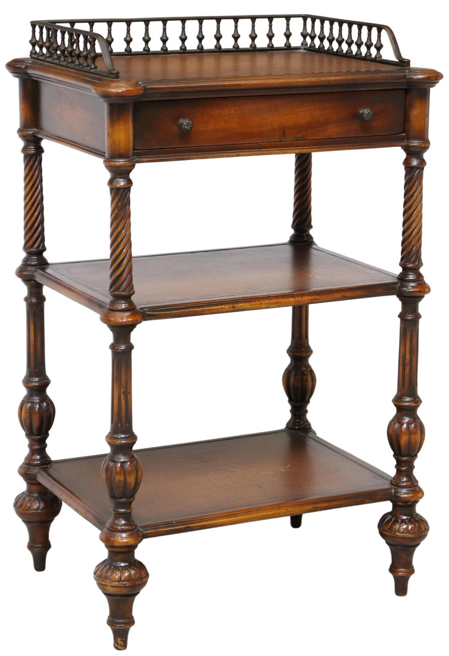 THEODORE ALEXANDER THREE-TIER WHATNOT SIDE TABLE (1 of 5)