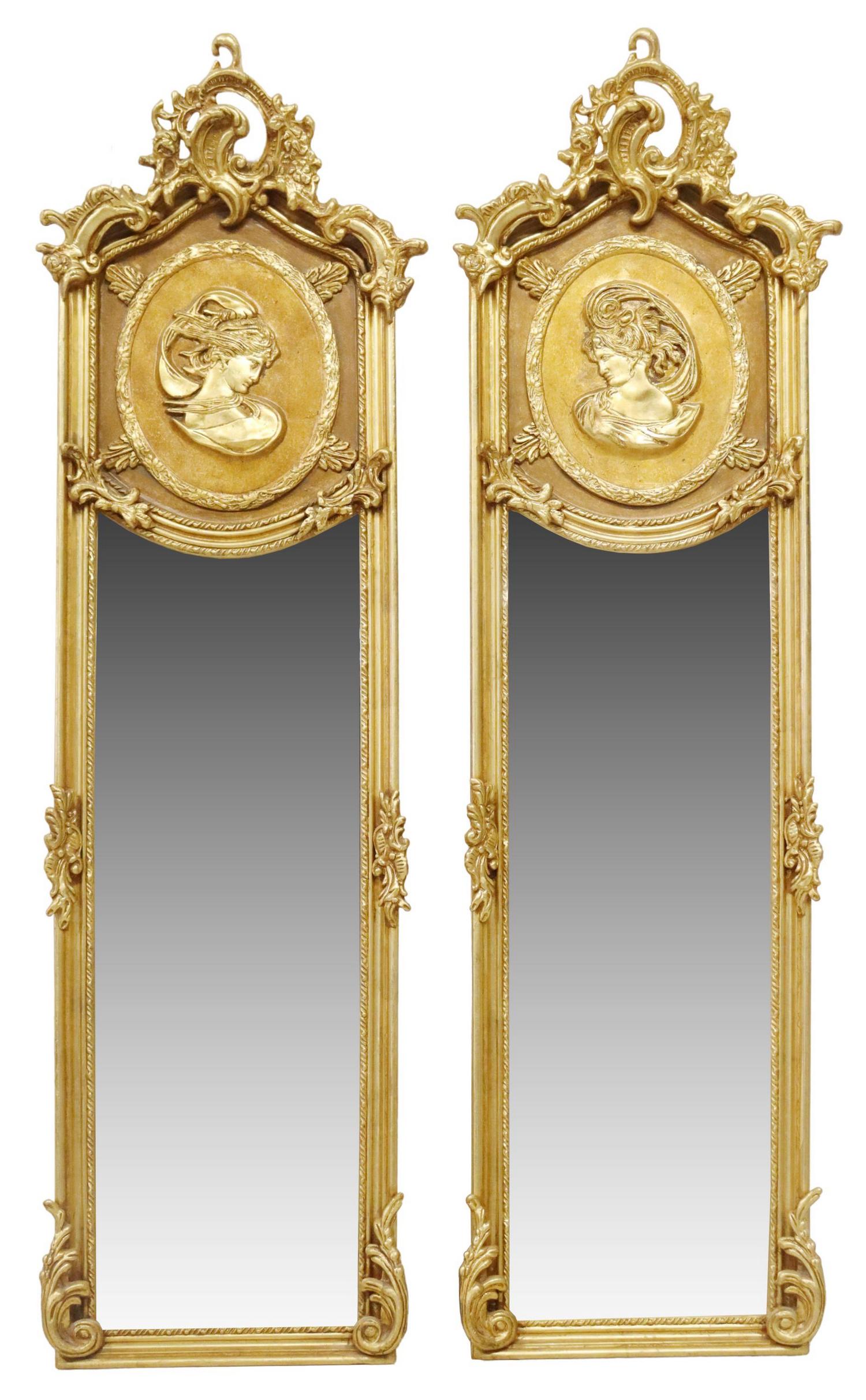 (2) LOUIS XV STYLE GILTWOOD BEVELED MIRROR PANELS (1 of 3)