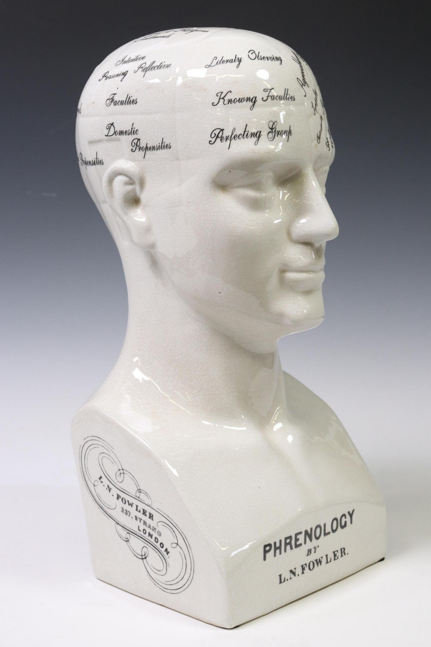 ENGLISH AFTER L.N. FOWLER CERAMIC PHRENOLOGY BUST (1 of 5)