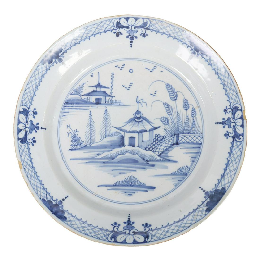 DELFT CHINOISERIE BLUE & WHITE CHARGER (1 of 2)