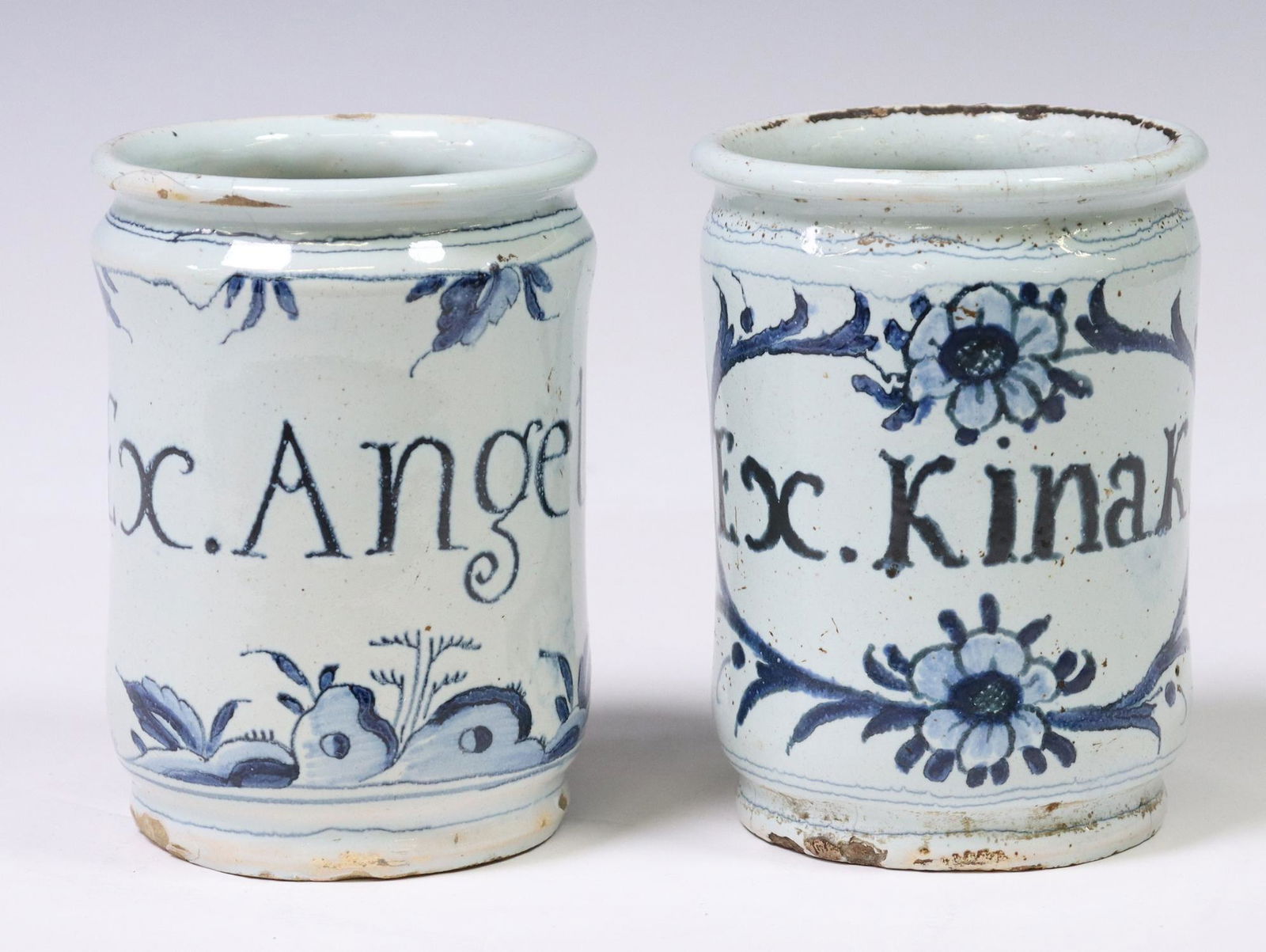 (2) DELFT BLUE & WHITE APOTHECARY JARS (1 of 4)