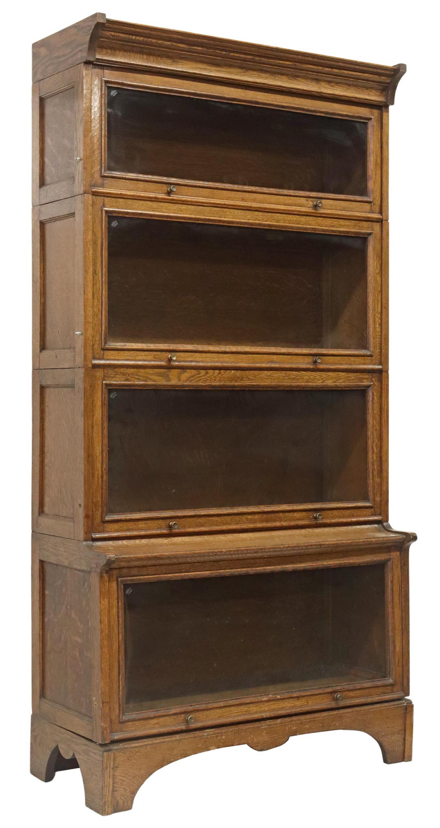 ENGLISH OAK FOUR-STACK BARRISTER BOOKCASE (1 of 5)