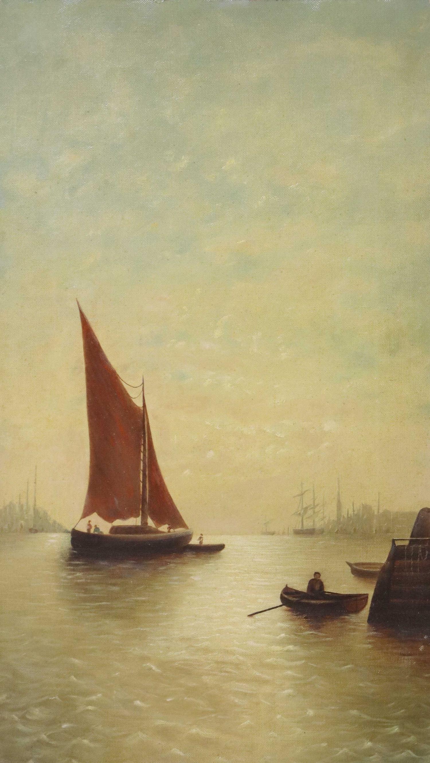 FRAMED OIL ON CANVAS MARITIME PAINTING (1 of 3)