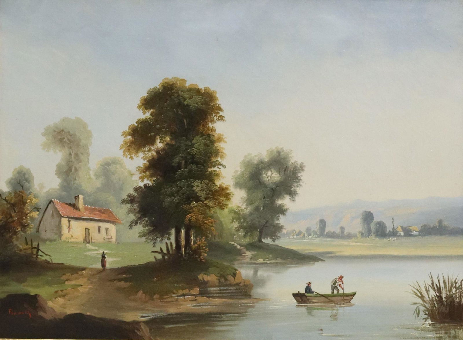 CONTINENTAL SCHOOL FRAMED OIL ON CANVAS PAINTING (1 of 4)