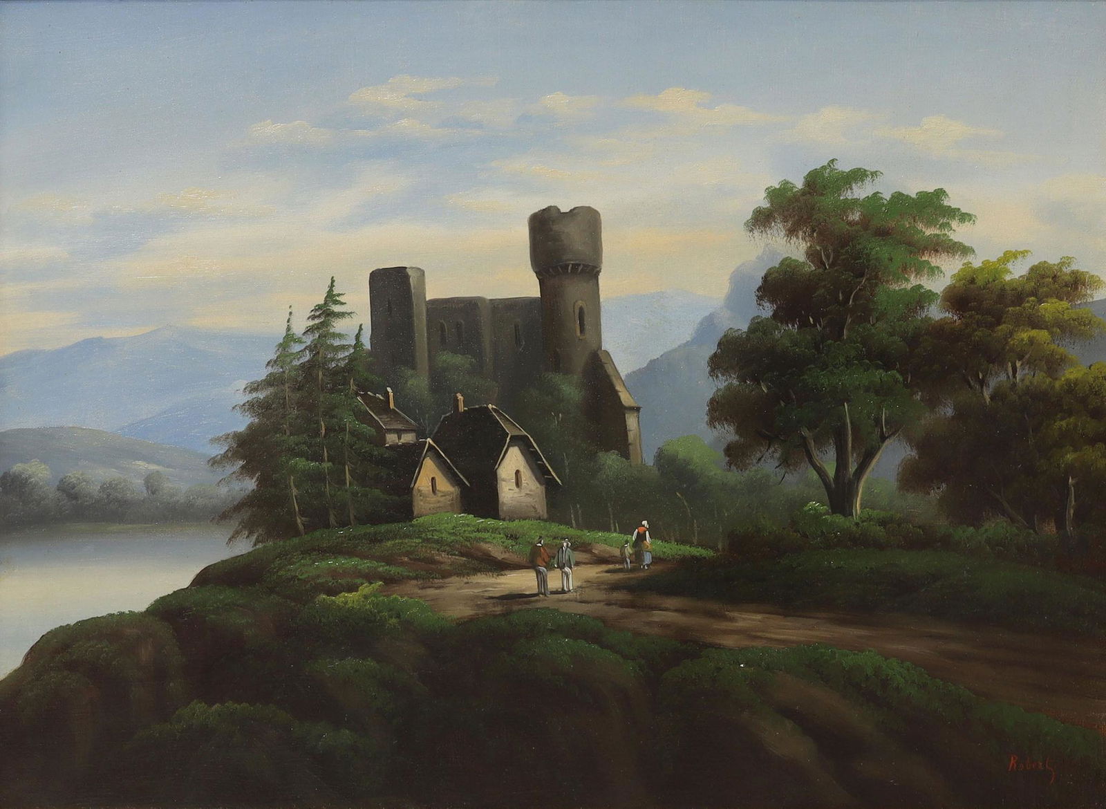 CONTINENTAL SCHOOL FRAMED OIL ON CANVAS PAINTING (1 of 4)