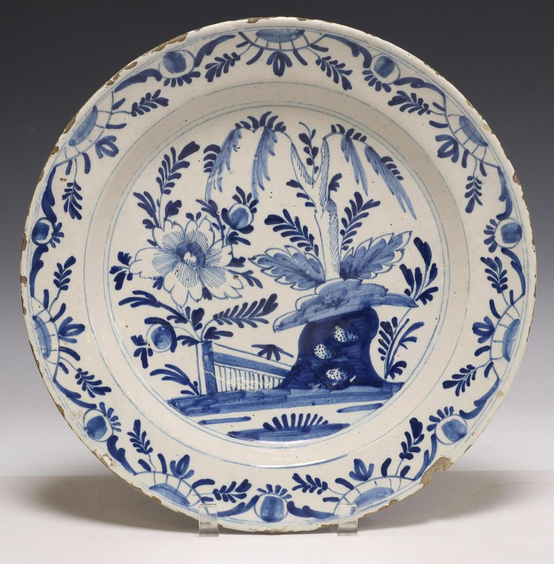 DELFT CHINOISERIE BLUE & WHITE CHARGER (1 of 2)