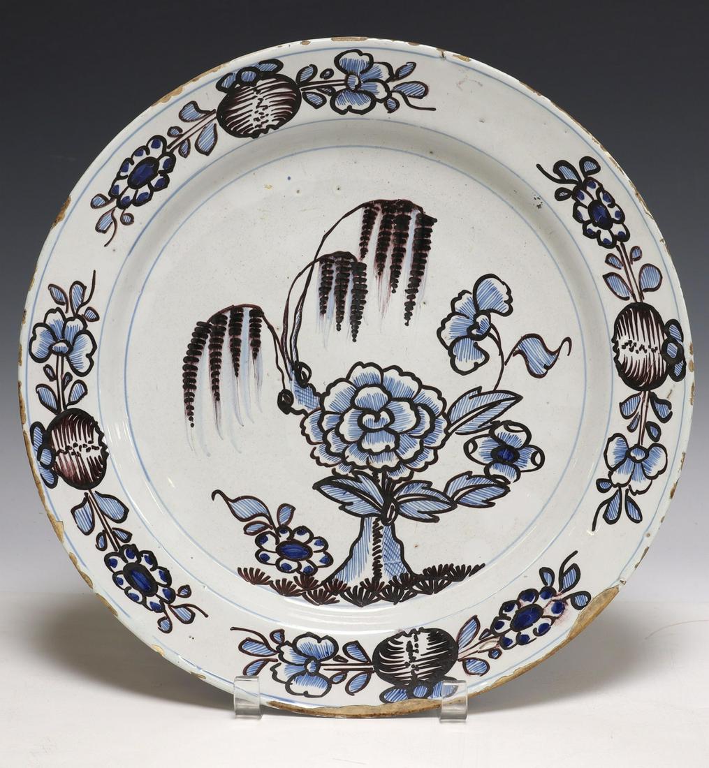 DELFT COBALT & MANGANESE FLORAL CHARGER (1 of 2)