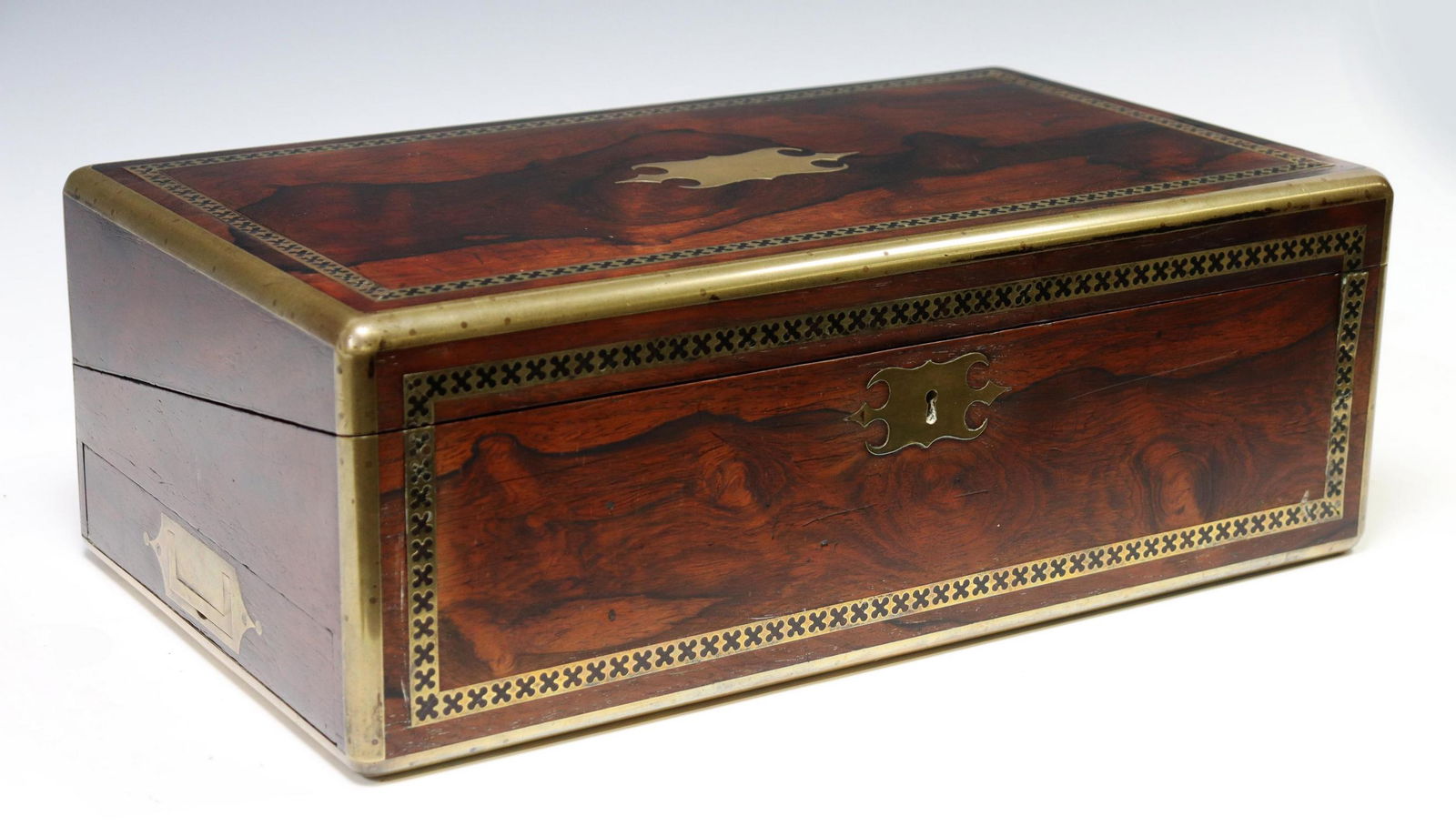 ENGLISH REGENCY PERIOD INLAID ROSEWOOD TRAVEL DESK (1 of 8)