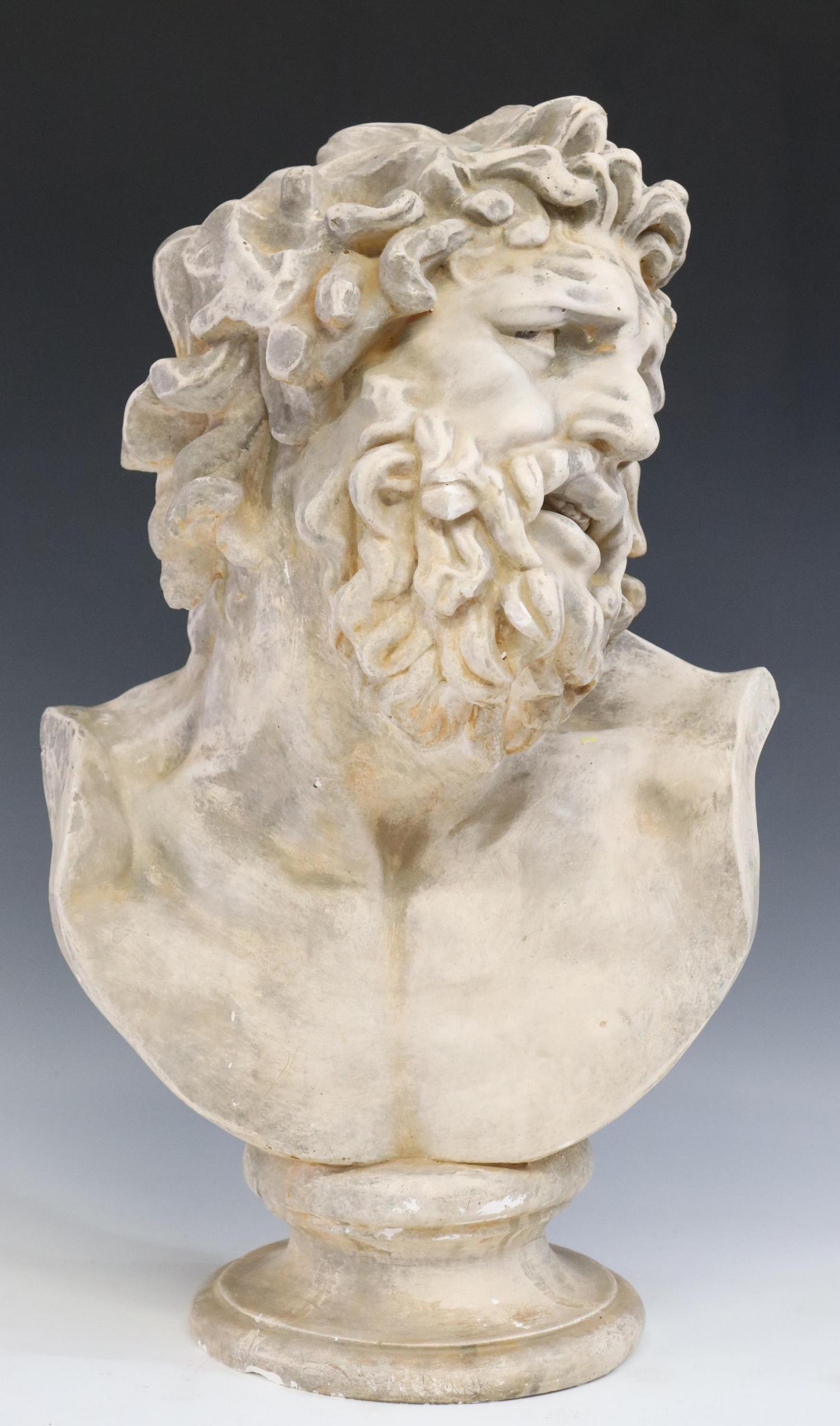 CAST COMPOSITION SCULPTURE, BUST OF LAOCOON (1 of 3)