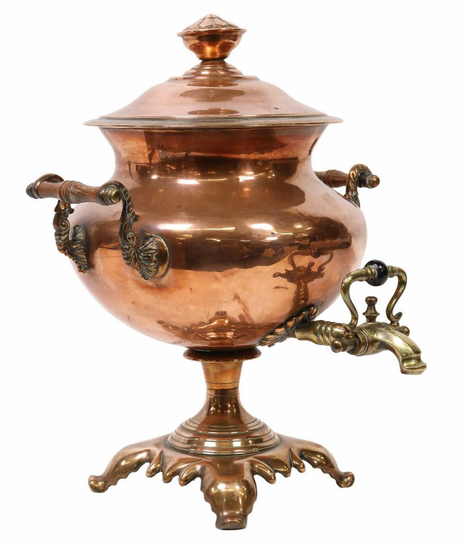ENGLISH COPPER & BRASS HOT WATER URN SAMOVAR (1 of 5)