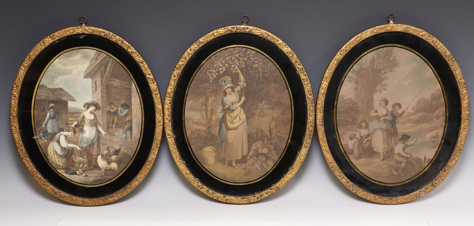 (3) ENGLISH GILT FRAMED GEORGIAN STYLE PRINTS (1 of 6)