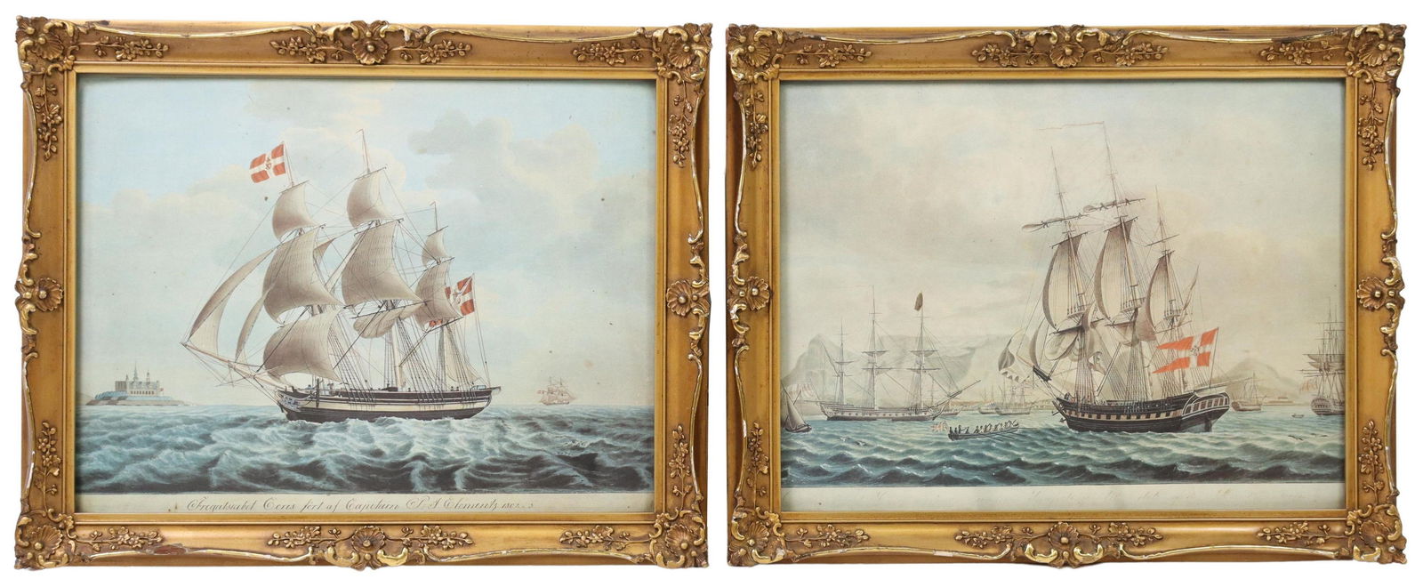 (2) FRAMED PRINTS, NAVAL BATTLE SCENES (1 of 6)