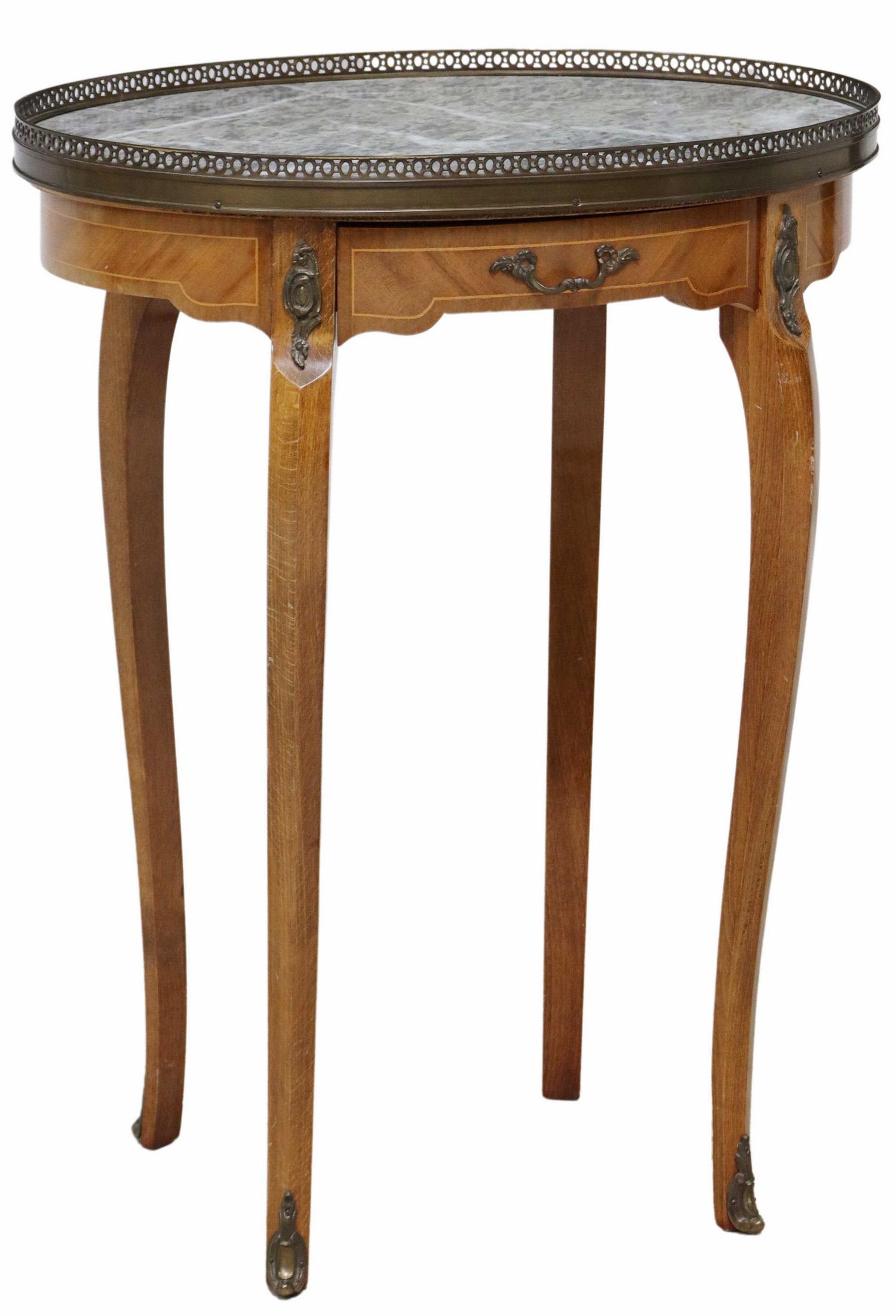 LOUIS XV STYLE MARBLE-TOP SIDE TABLE (1 of 5)