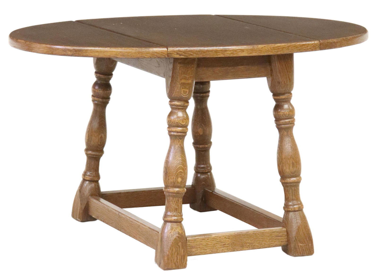 ENGLISH OAK DROP-LEAF OVAL TOP SIDE TABLE (1 of 5)