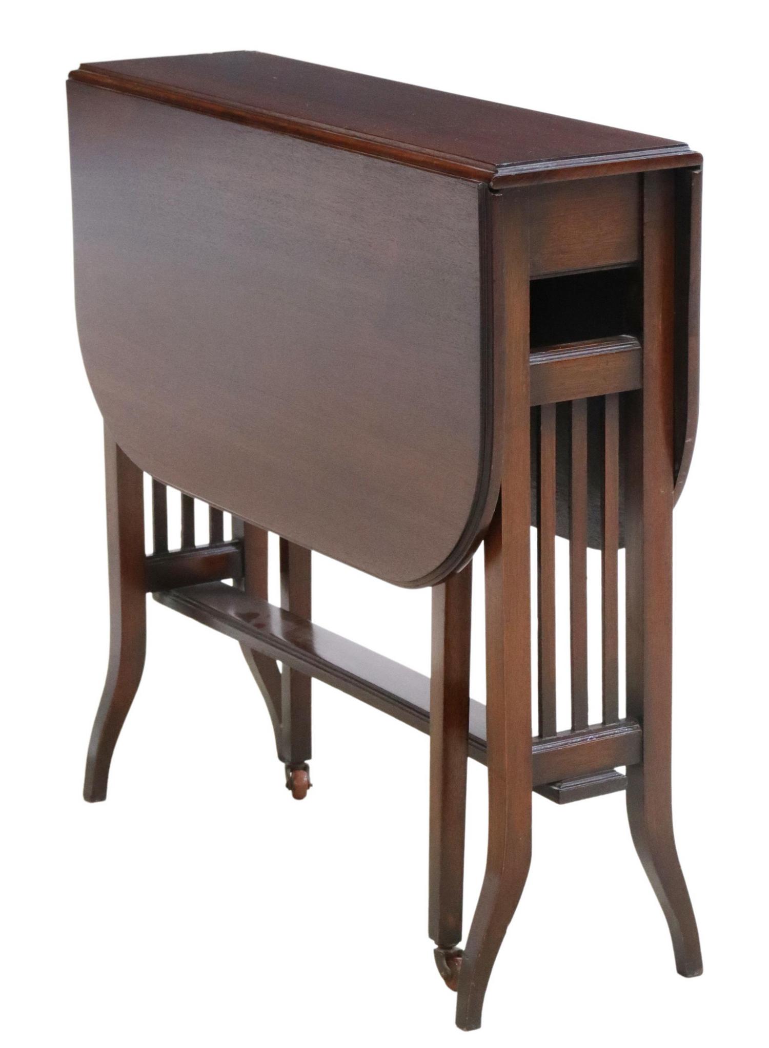 EDWARDIAN MAHOGANY SUTHERLAND DROP-LEAF TABLE (1 of 4)