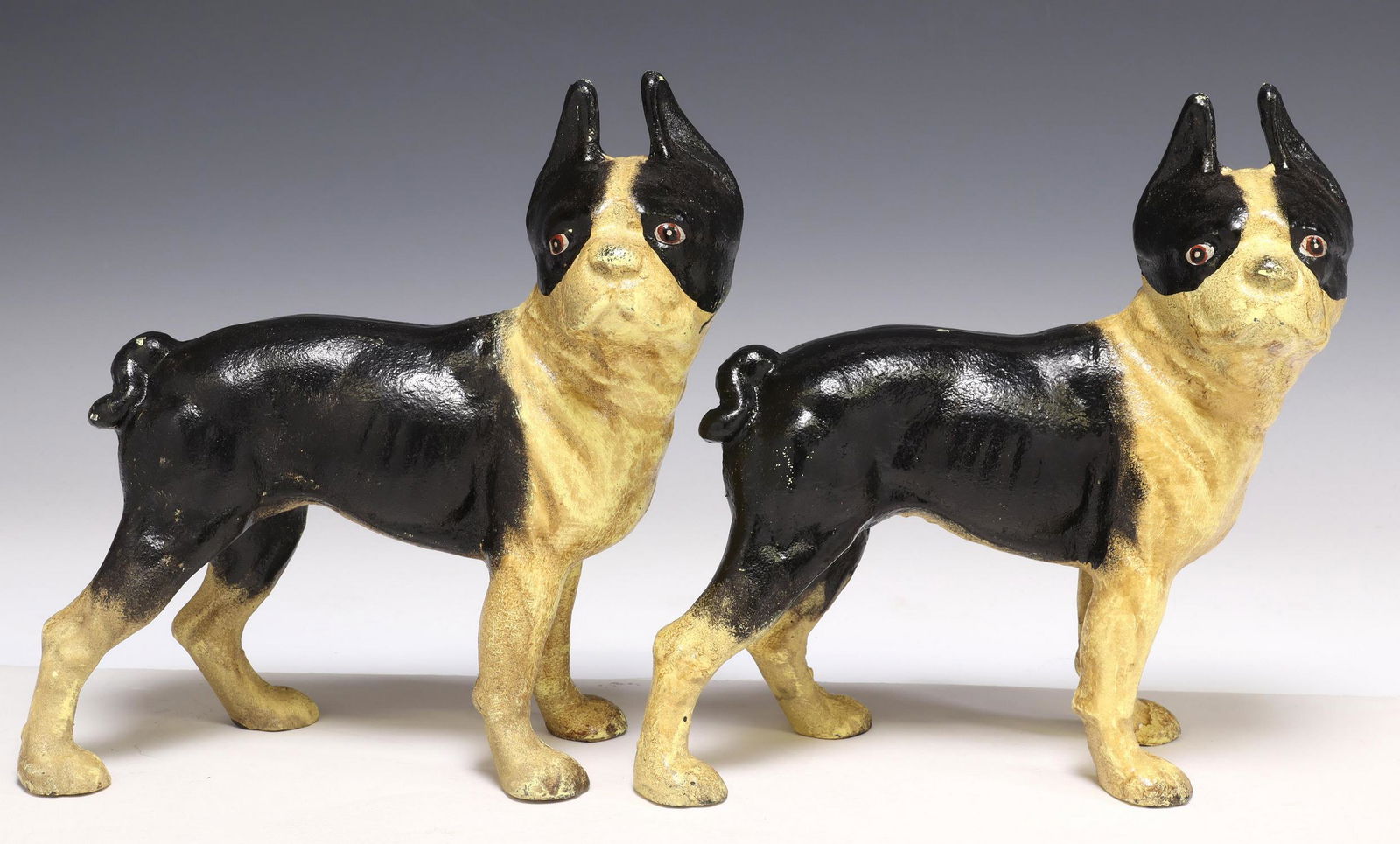 2) AFTER HUBLEY CAST IRON BOSTON TERRIER DOORSTOPS (1 of 5)