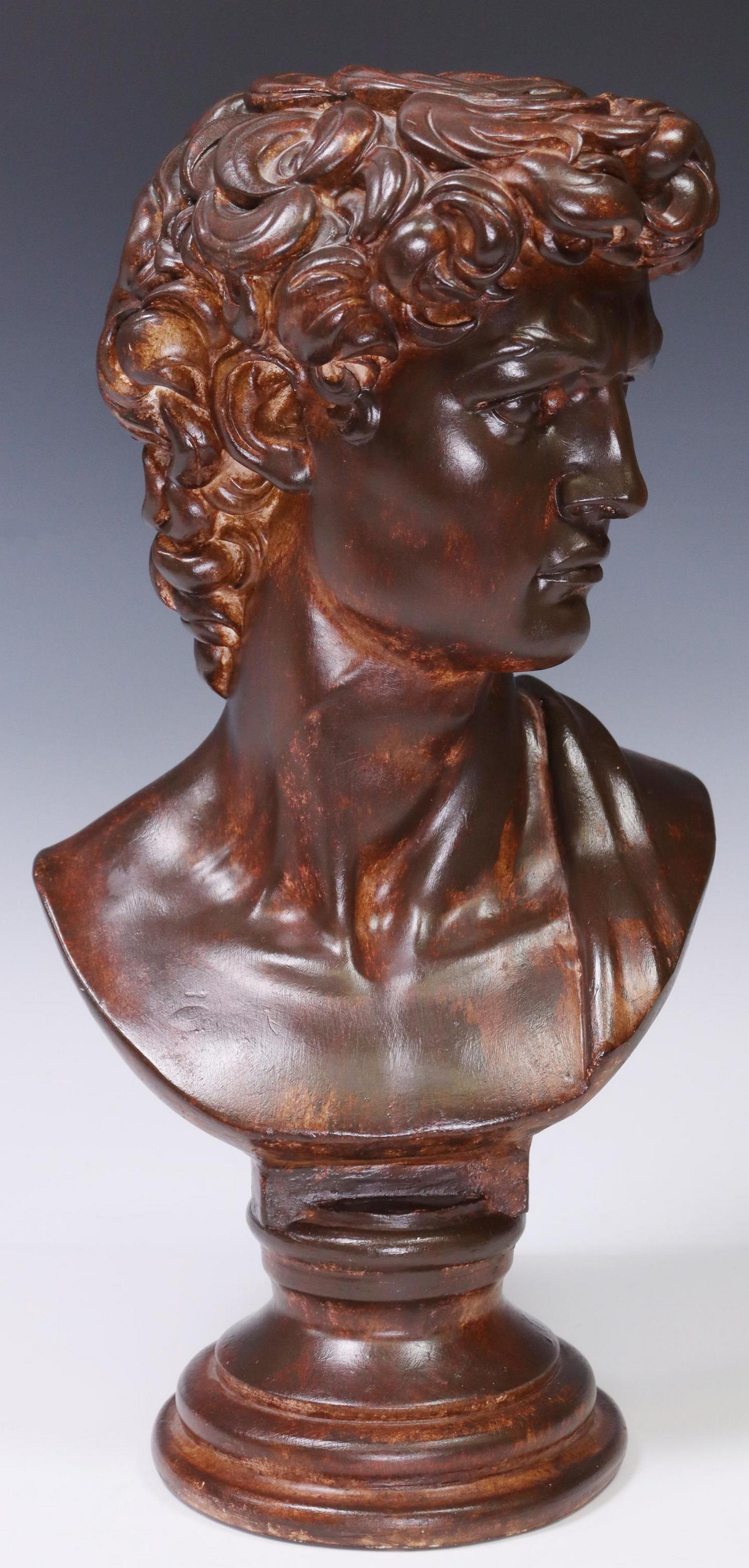 CAST RESIN BUST OF DAVID AFTER MICHELANGELO (1 of 4)