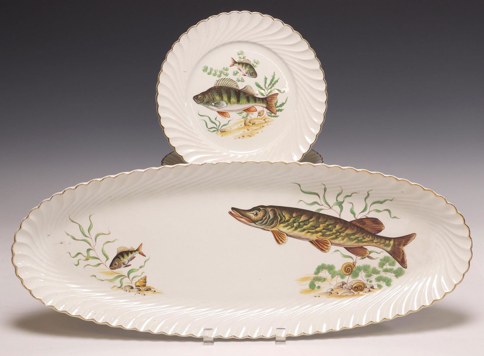 (13) FRENCH KG LUNEVILLE PORCELAIN FISH SERVICE (1 of 8)
