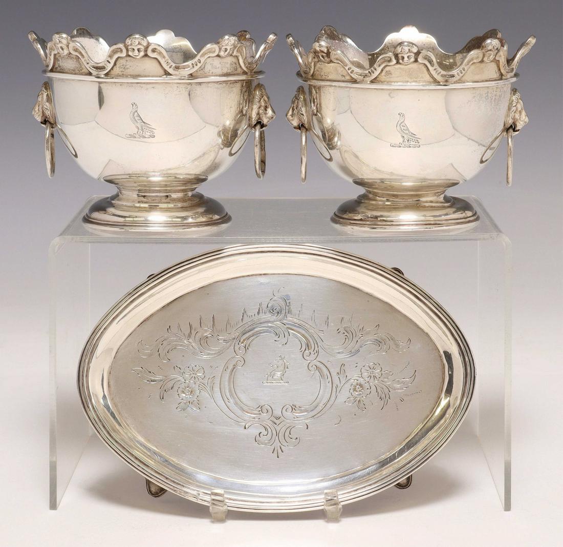 (3) ENGLISH STERLING SUGAR BOWLS & CARD TRAY (1 of 7)