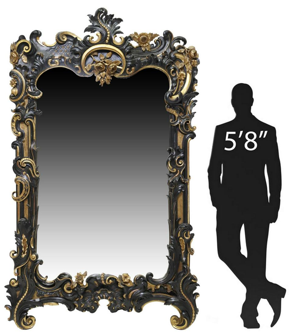 MONUMENTAL LOUIS XV STYLE PARCEL GILT MIRROR, 92"H (1 of 4)