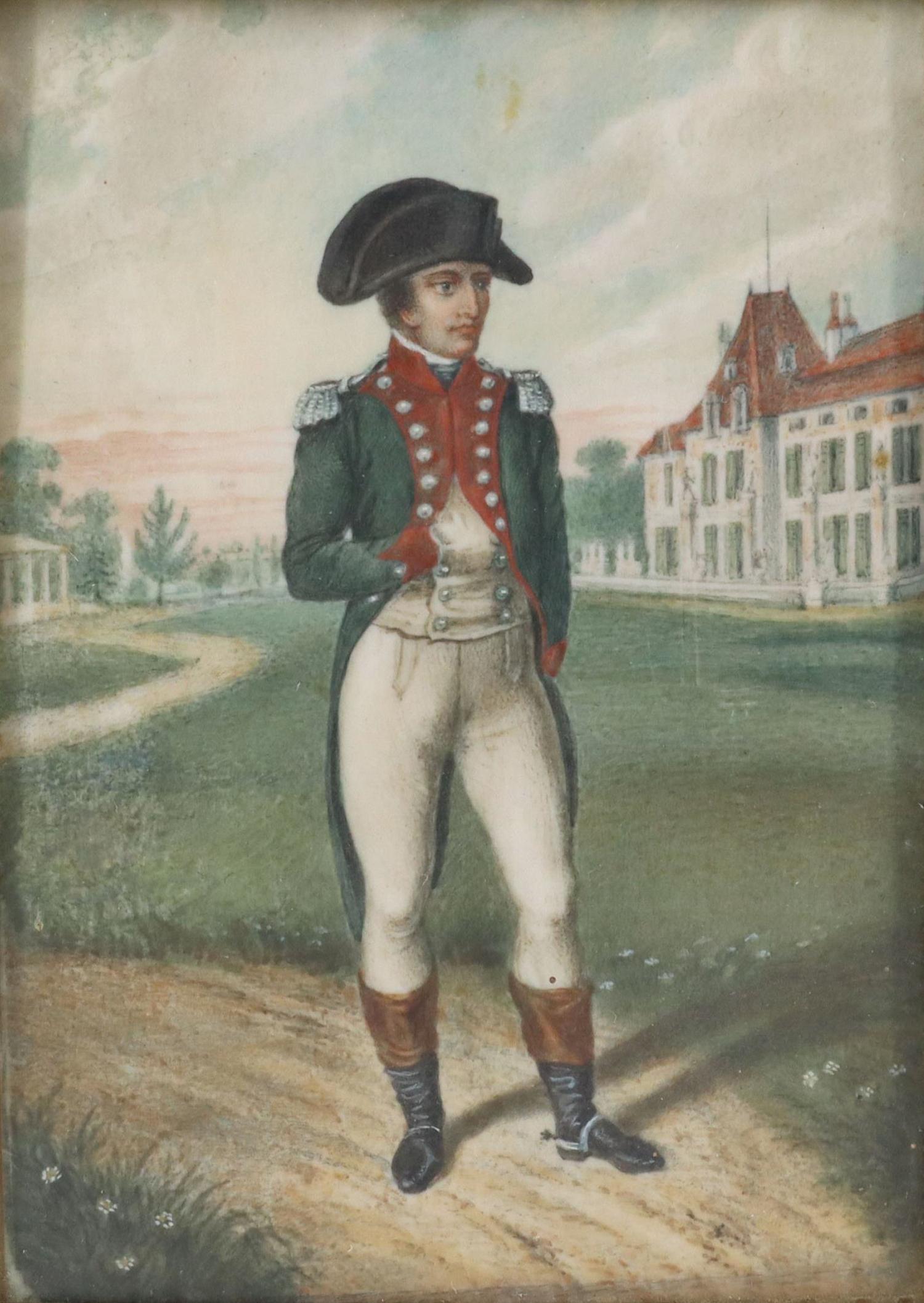 WATERCOLOR PORTRAIT MINIATURE OF NAPOLEON I (1 of 3)