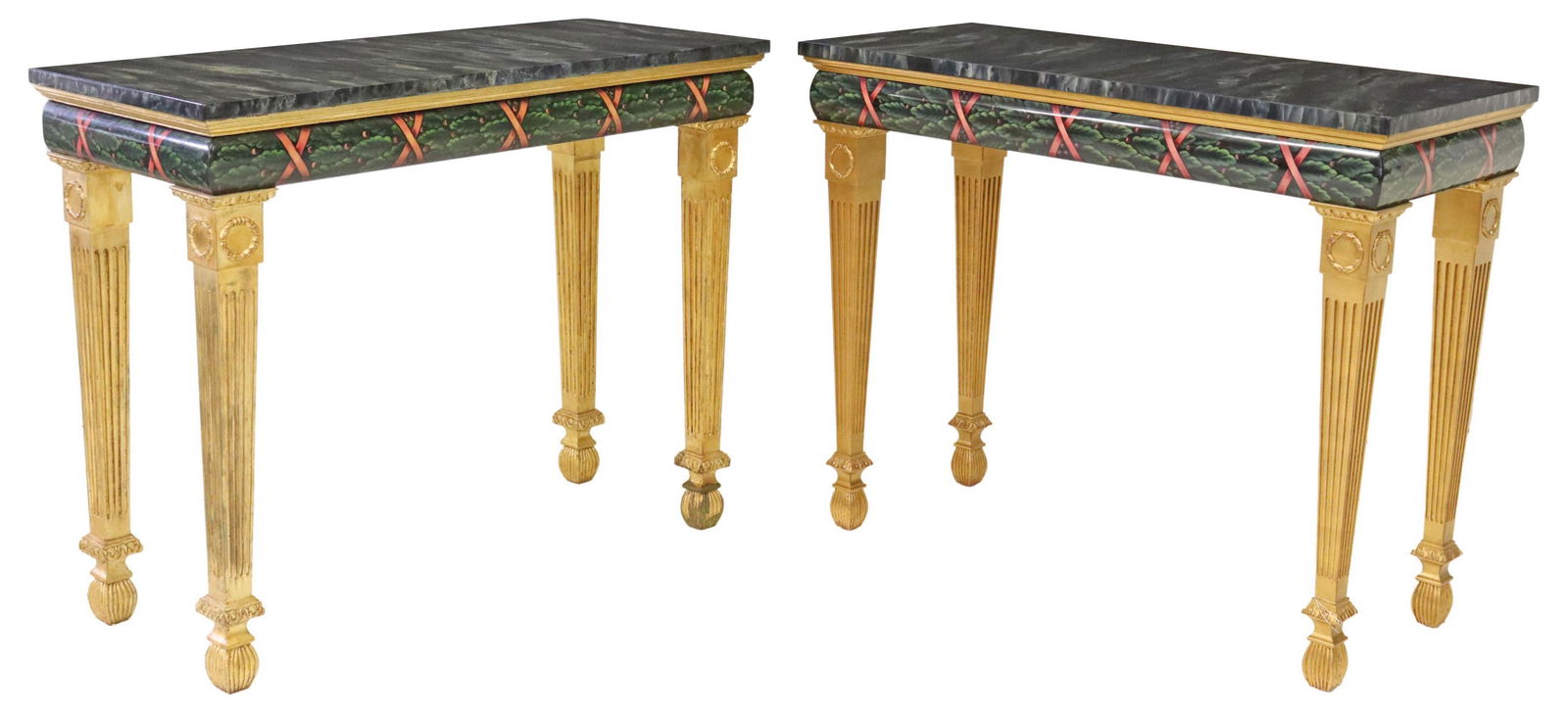 (2) KARGES 'ROTHSCHILD' PARCEL GILT CONSOLE TABLES (1 of 5)