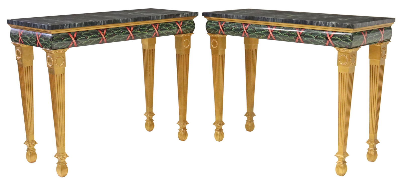 (2) KARGES 'ROTHSCHILD' PARCEL GILT CONSOLE TABLES (1 of 6)
