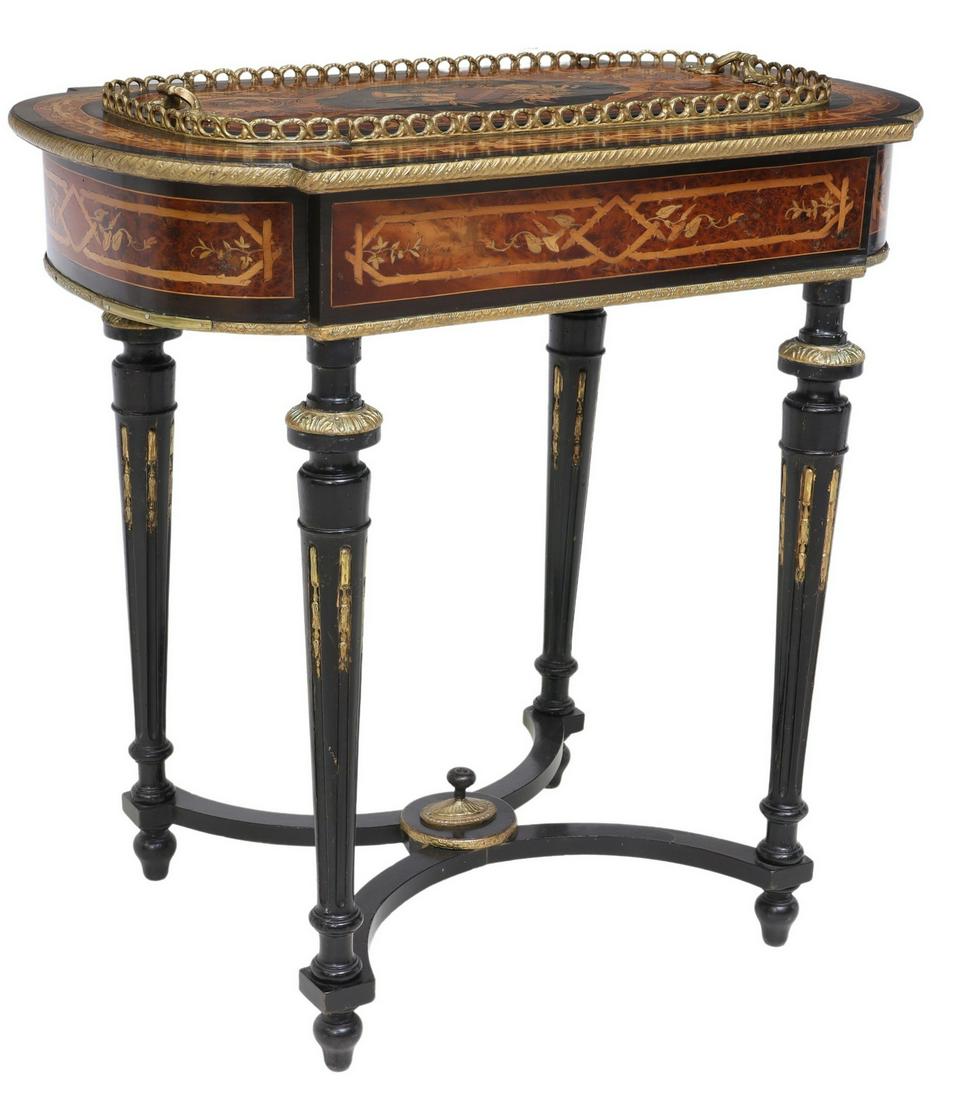 NAPOLEON III PERIOD MARQUETRY JARDINIERE TABLE (1 of 5)