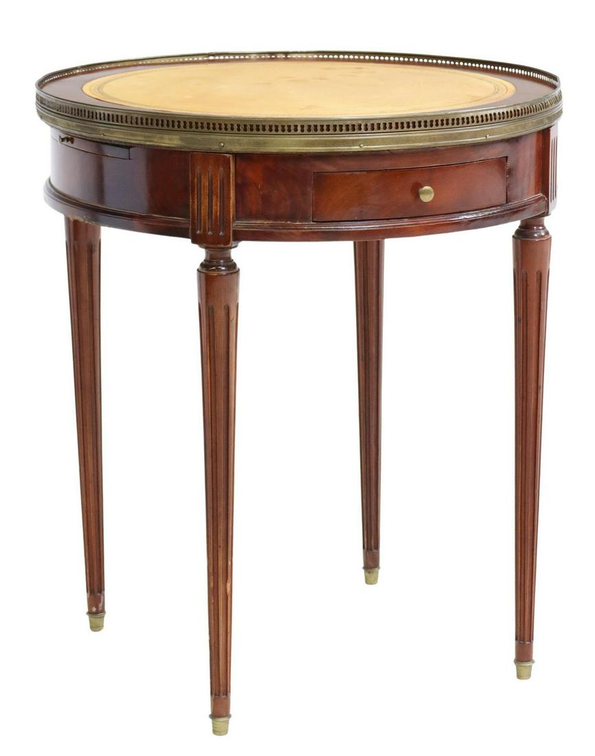 FRENCH LOUIS XVI STYLE MAHOGANY BOUILLOTTE TABLE (1 of 5)