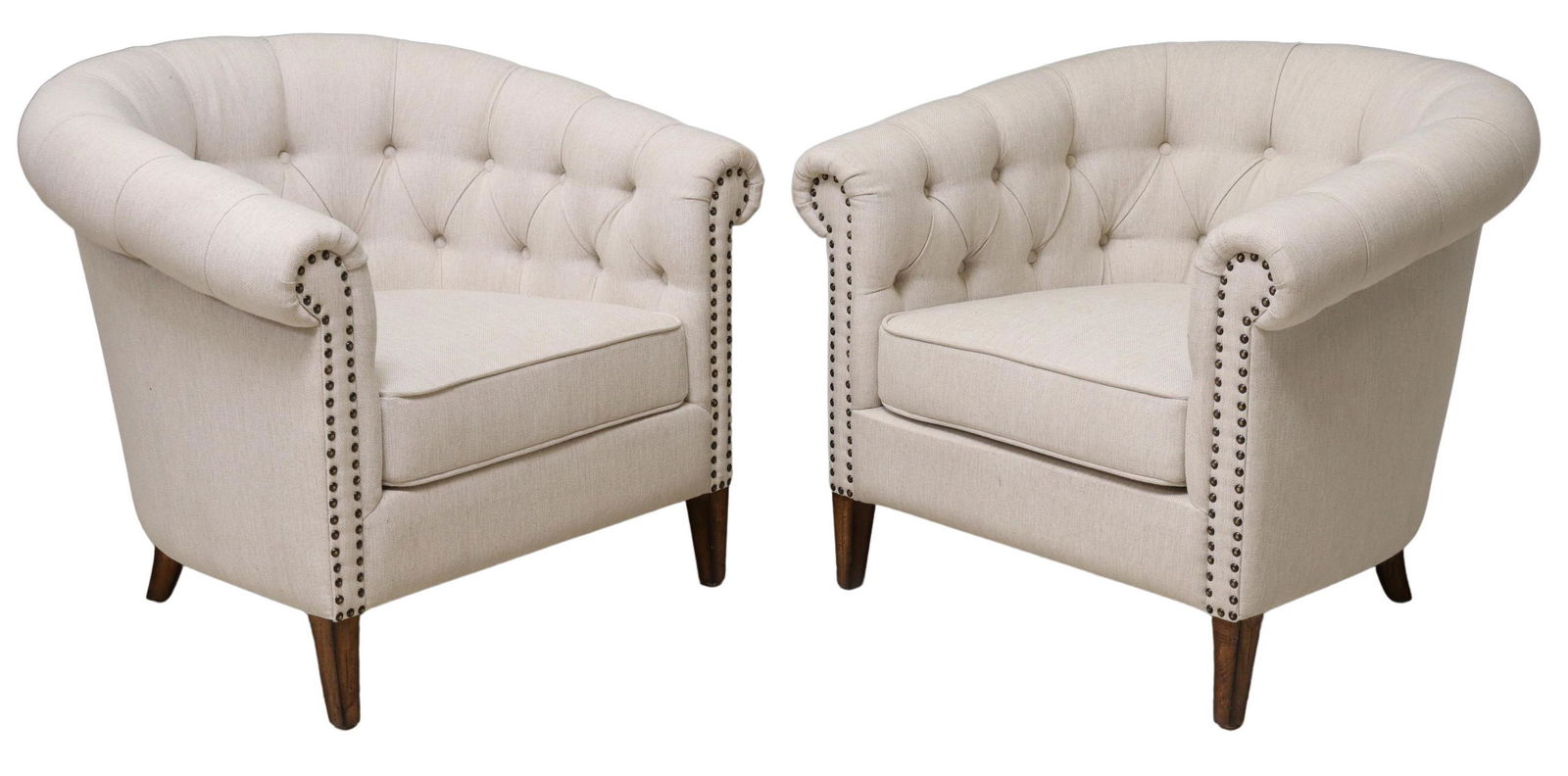 (2) CONTEMPORARY CHESTERFIELD STYLE ARMCHAIRS (1 of 3)